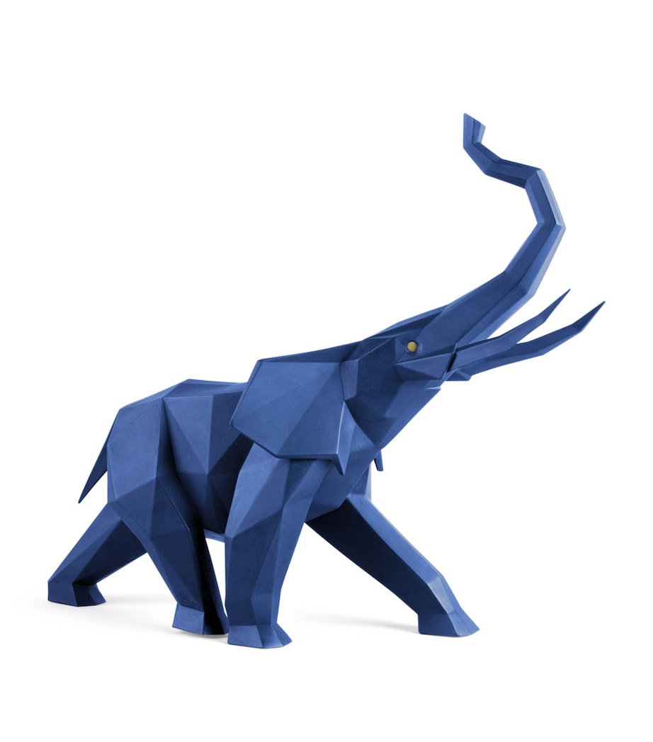 Porcelain Elephant Figurine BLUE Image 1