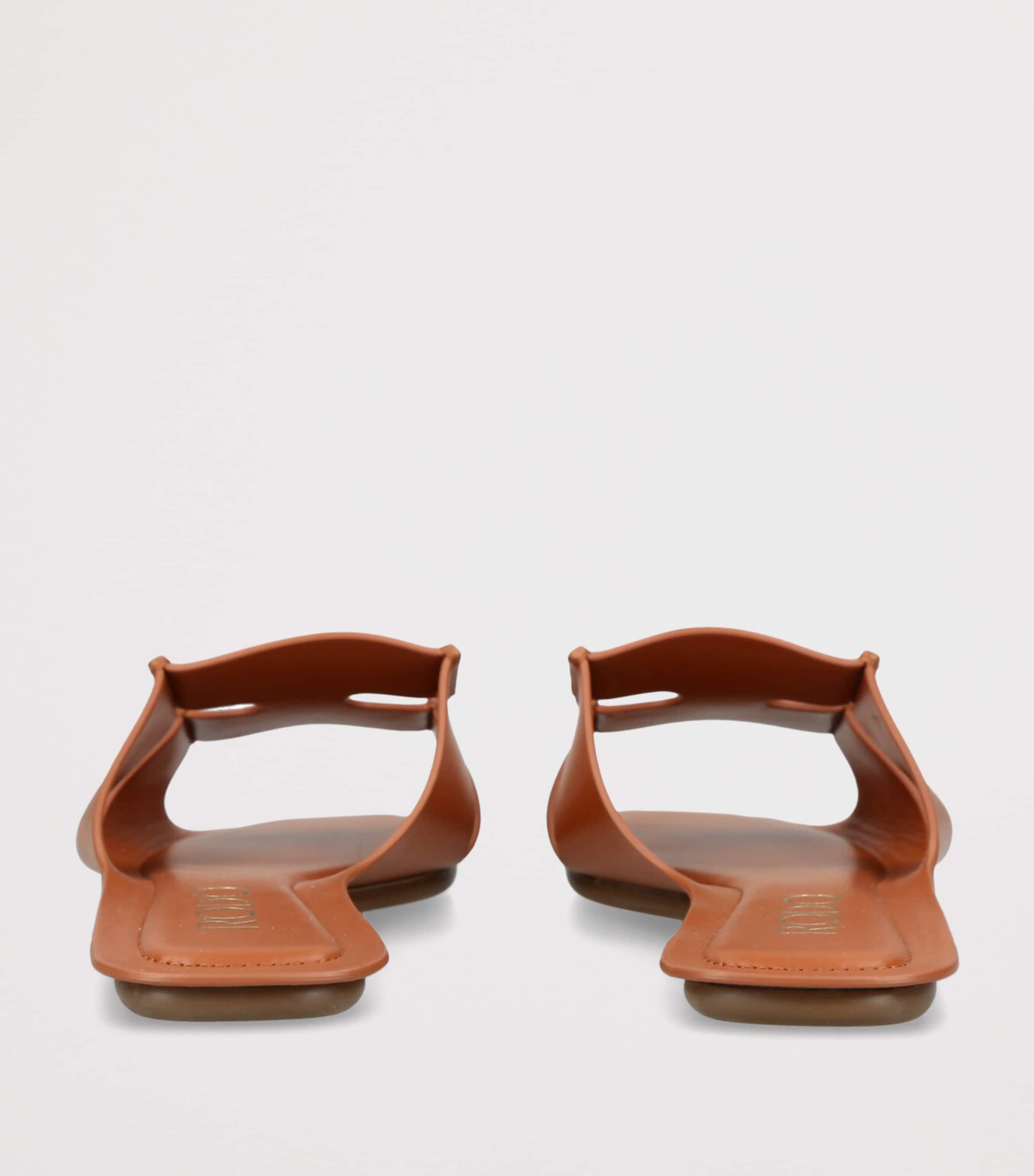 Rodo Leather Sellier Flat Sandals Tan Image 2