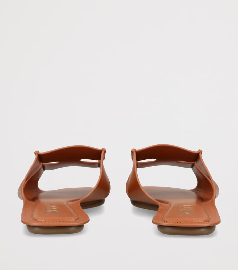 Rodo Leather Sellier Flat Sandals Tan Image 2