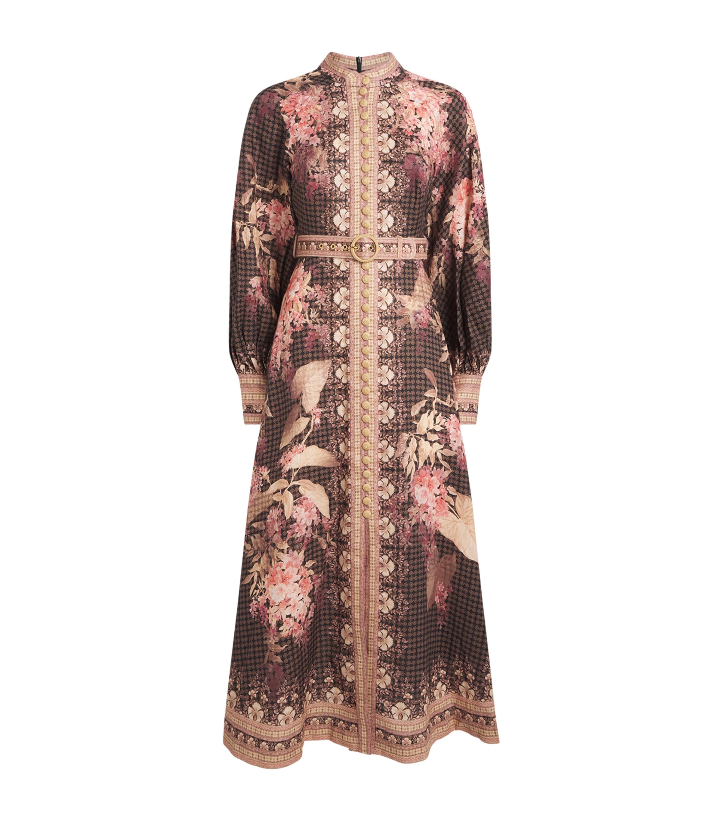 Shop Zimmermann Linen Illuminate Midi Dress