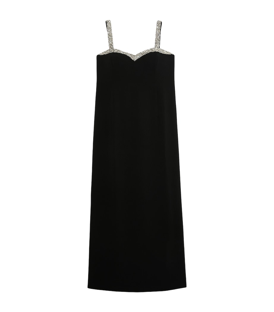 Marina Rinaldi Womens Crystal-Embellished Maxi Dress Black Image 1