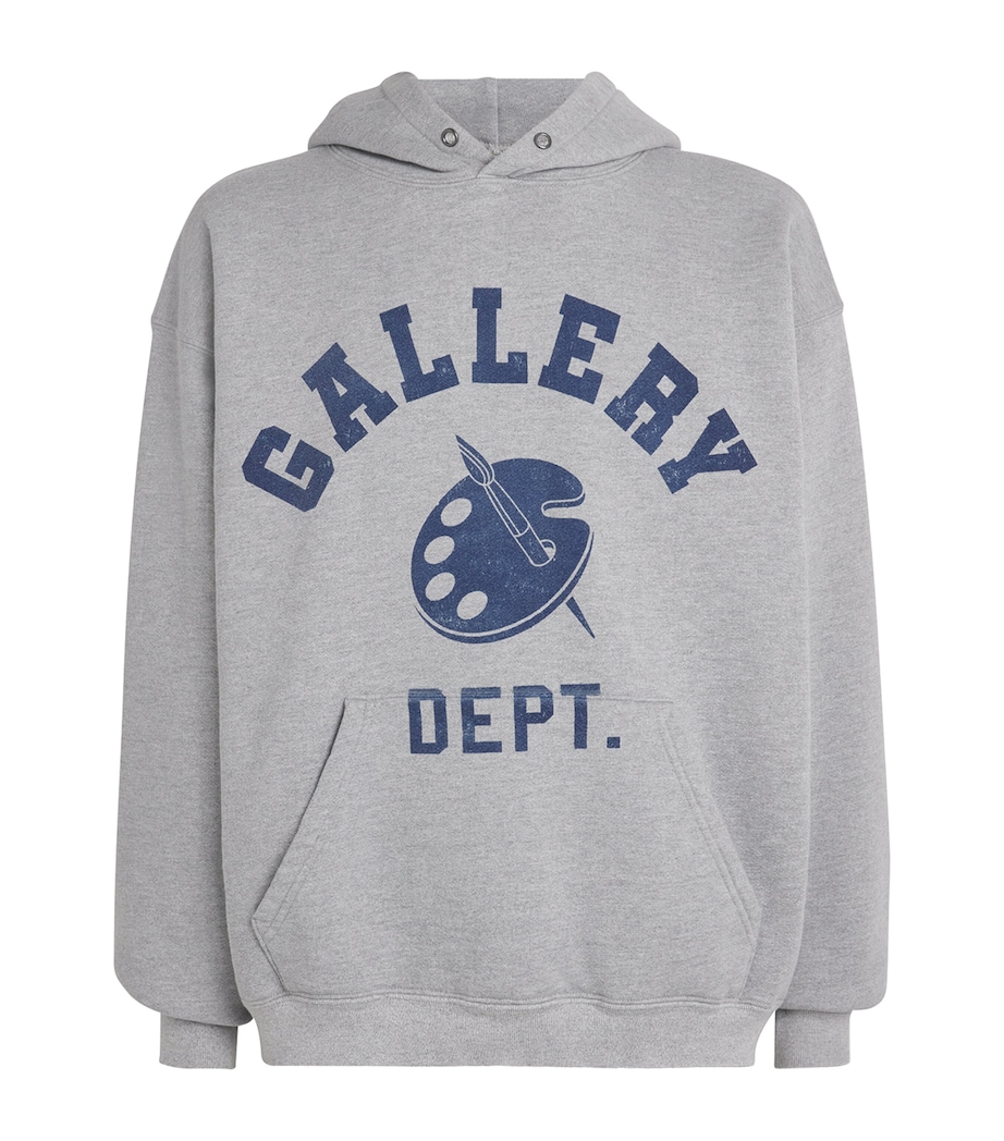 GALLERY DEPT. Mens Cotton Art Dept. Logo Hoodie Grey Image 1