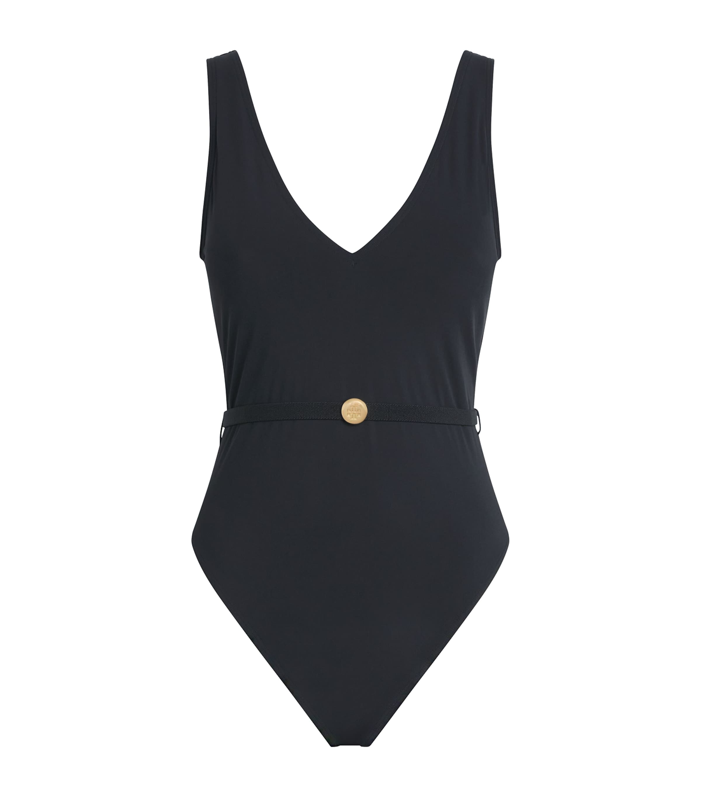 Tory Burch Womens Belted Romy Swimsuit Black Image 1