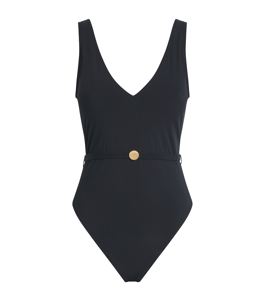 Tory Burch Womens Belted Romy Swimsuit Black Image 1