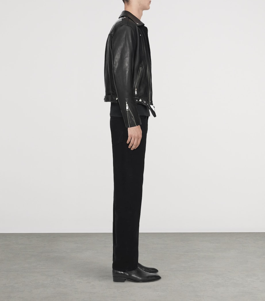 AllSaints Mens Neo Leather Biker Jacket Black Image 6