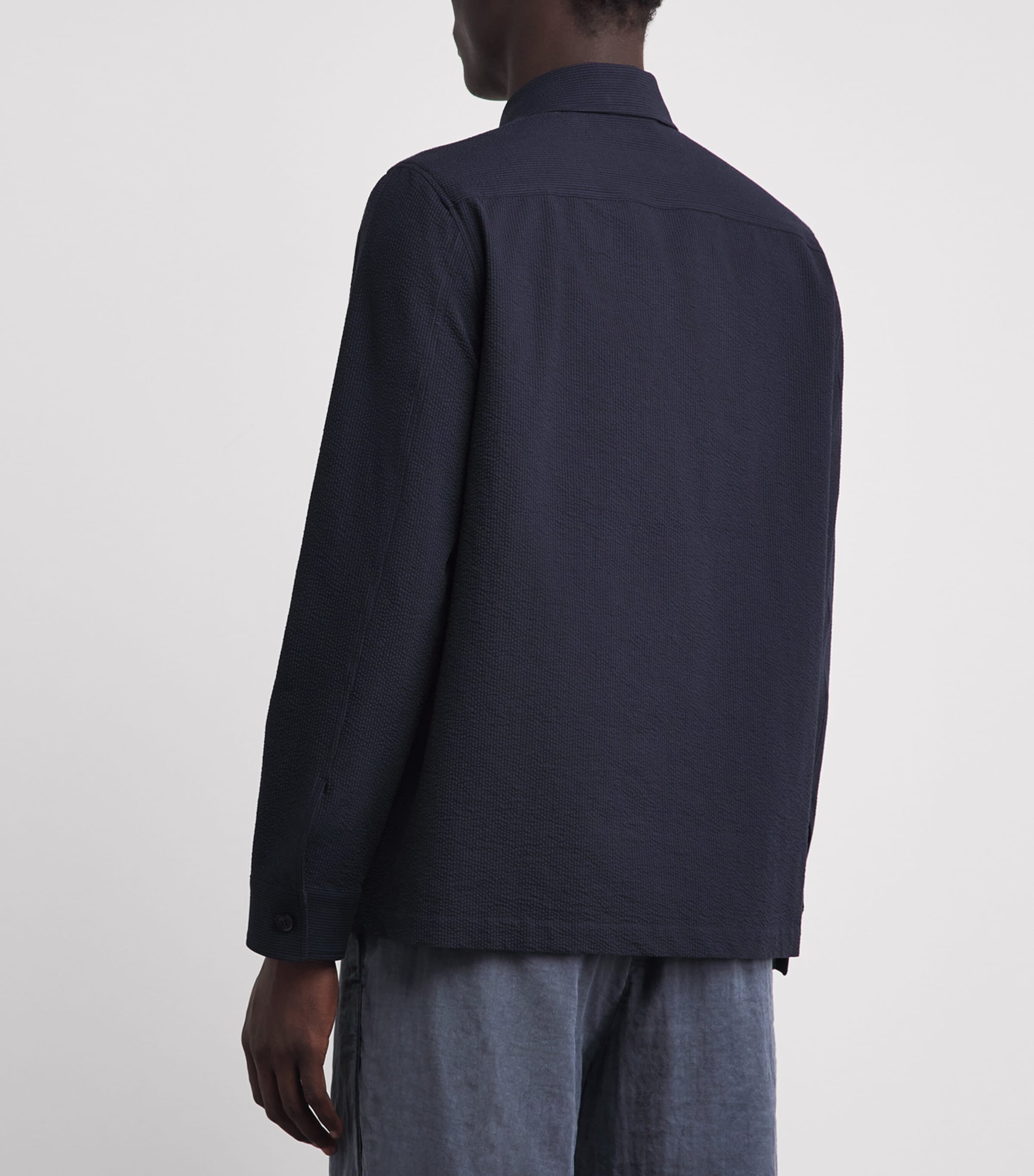 Paul Smith Mens Seersucker Twin-Pocket Overshirt Image 5