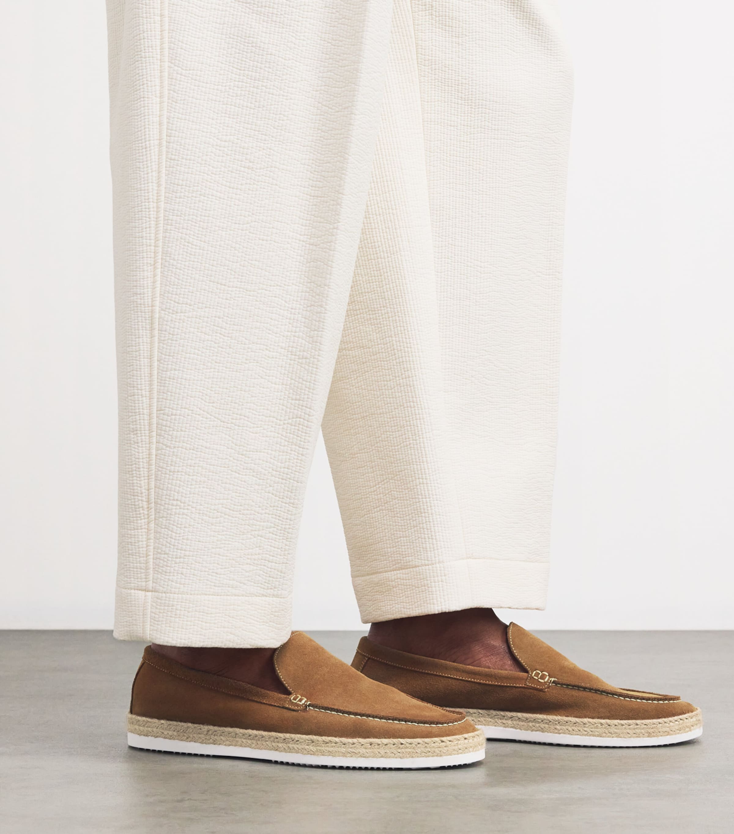 Corneliani Suede Loafers Natural / Beige Image 2
