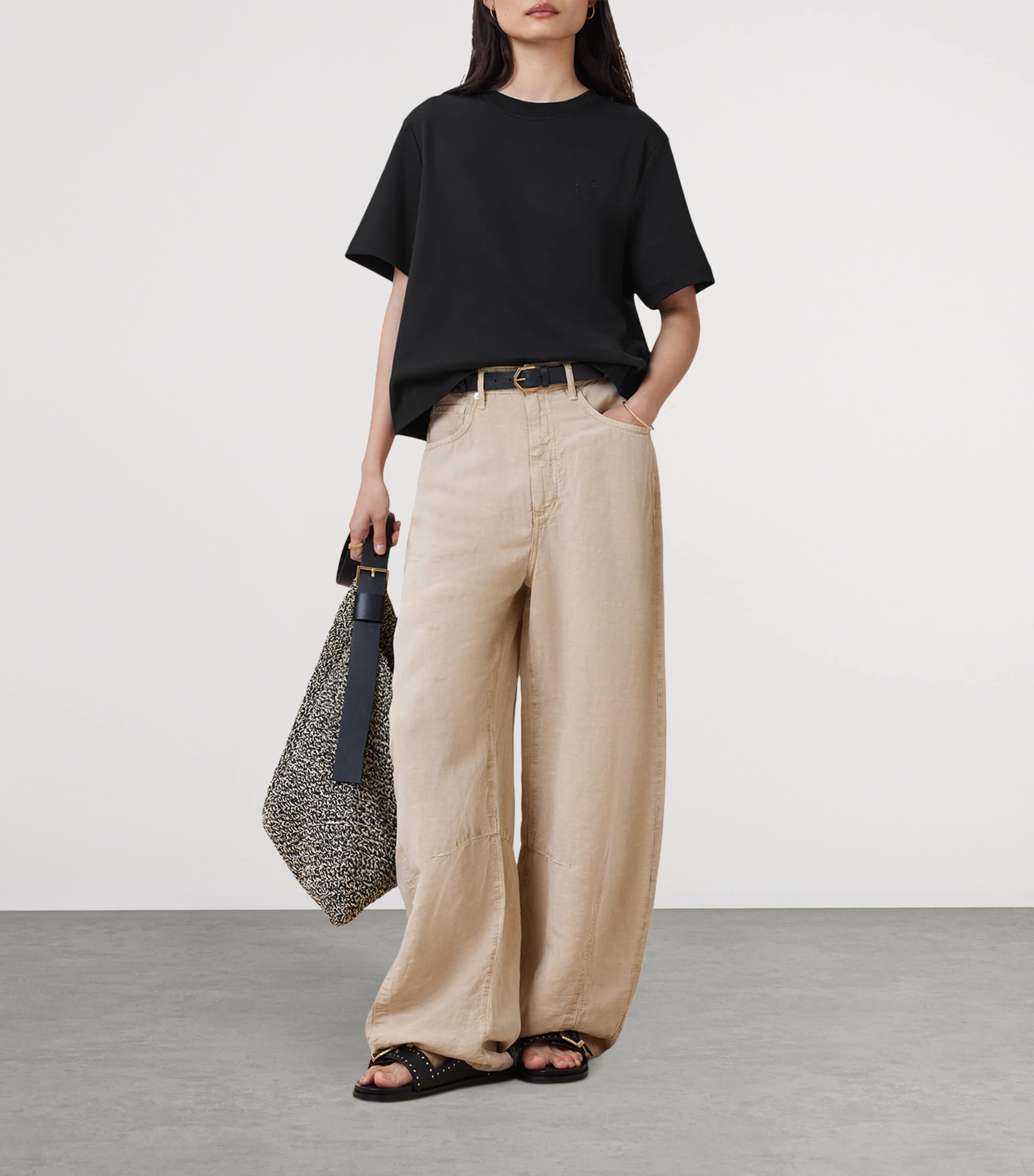 AllSaints Womens Organic Cotton Lisa Haven T-Shirt Black Image 3
