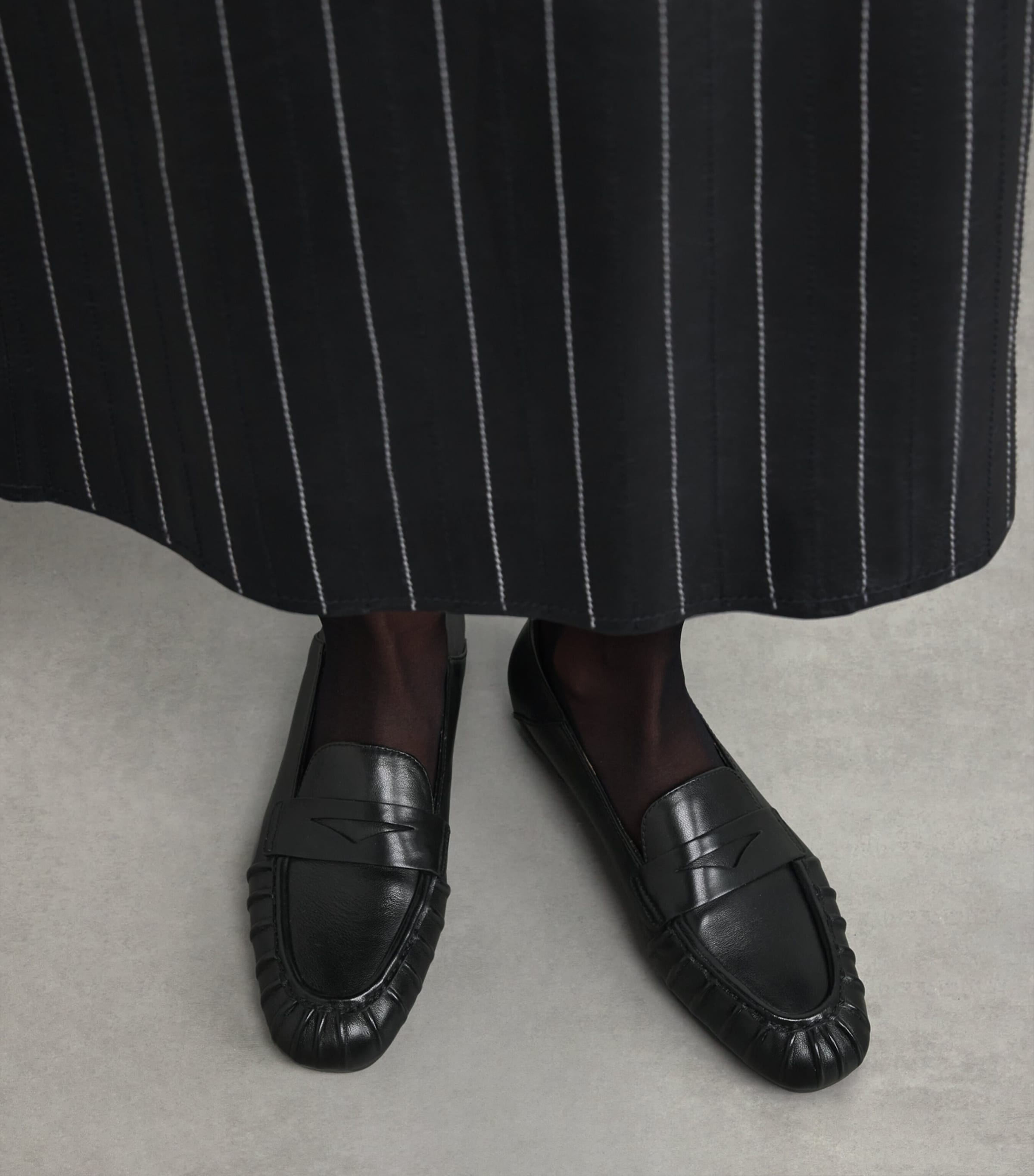 Leather Brooks Loafers BLACK Image 2