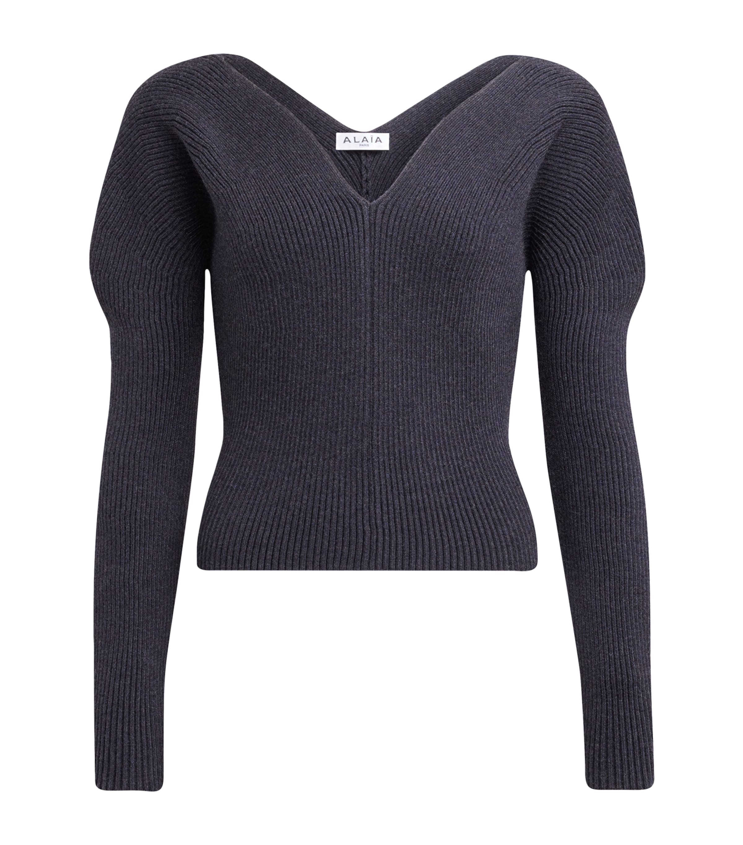 ALAÏA WOOL-BLEND HEART SWEATER
