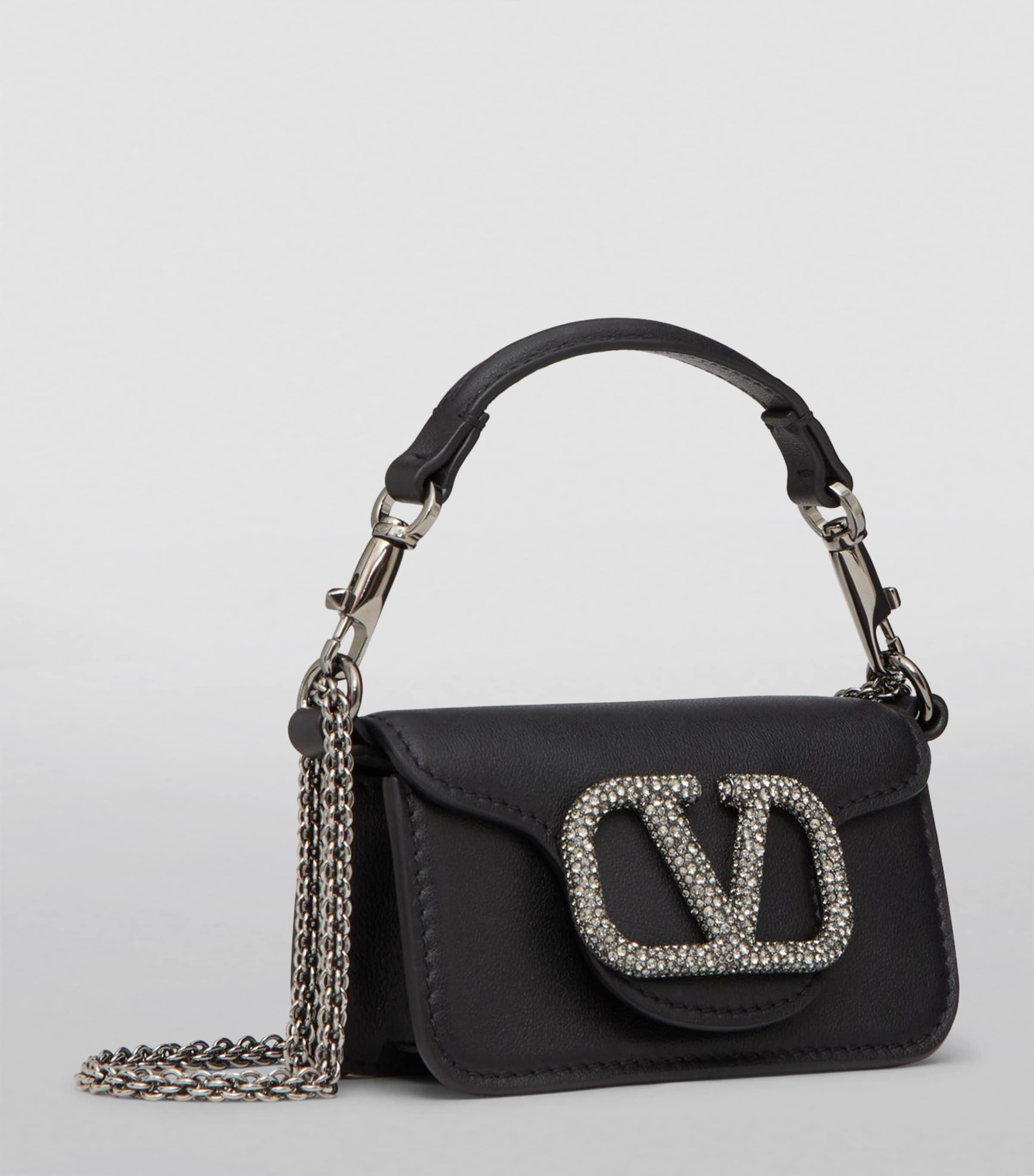 Valentino Garavani Mini Leather Locò Shoulder Bag | Harrods UK