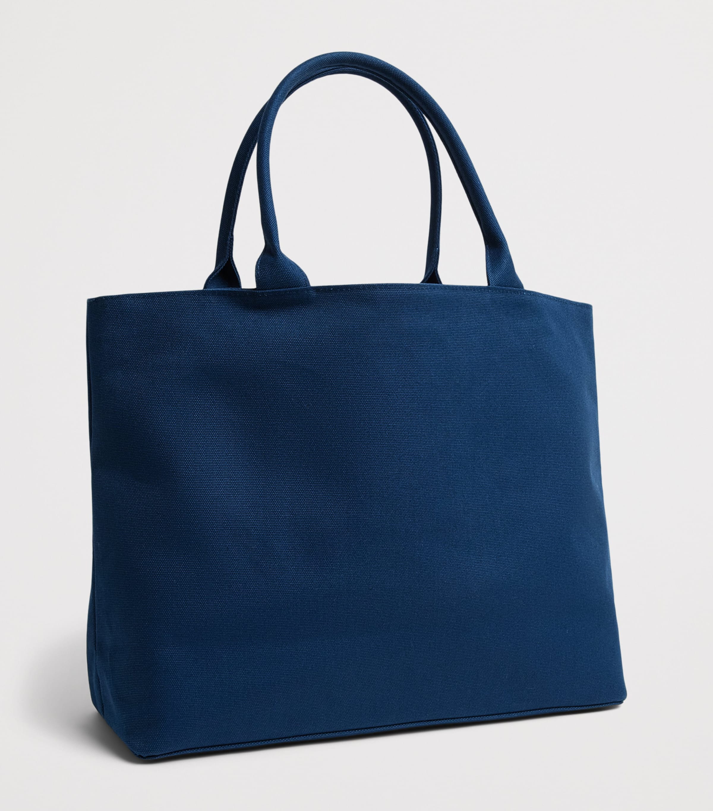 Harrods Canvas Embroidered Tote Bag Black Image 2