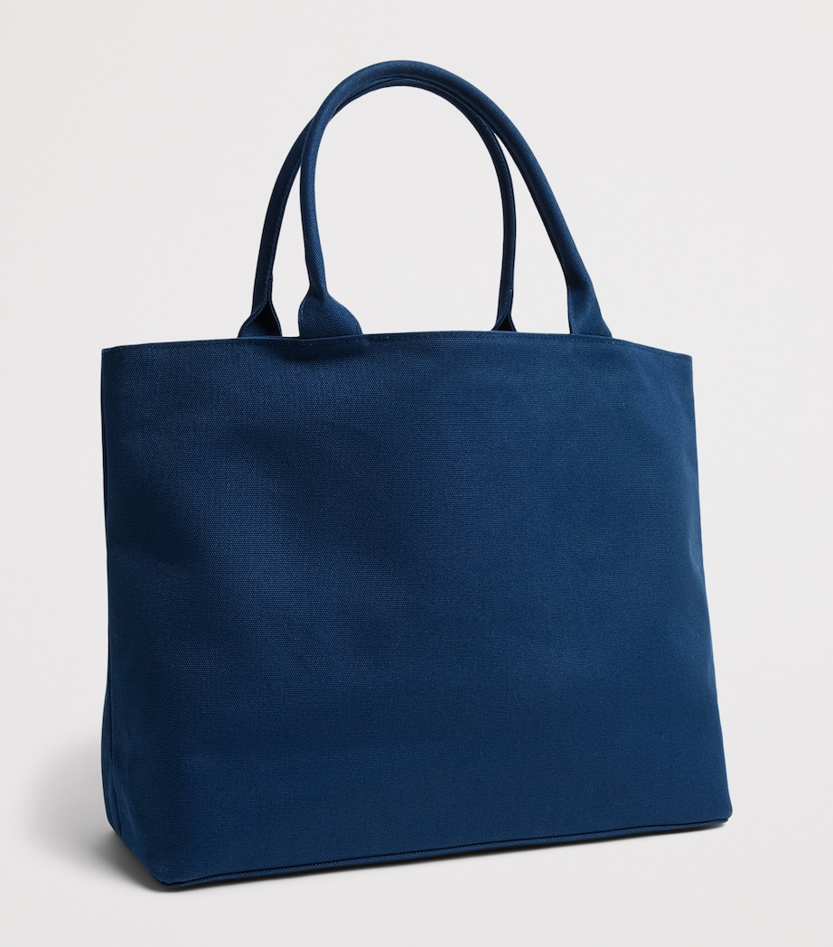 Harrods Canvas Embroidered Tote Bag Black Image 2