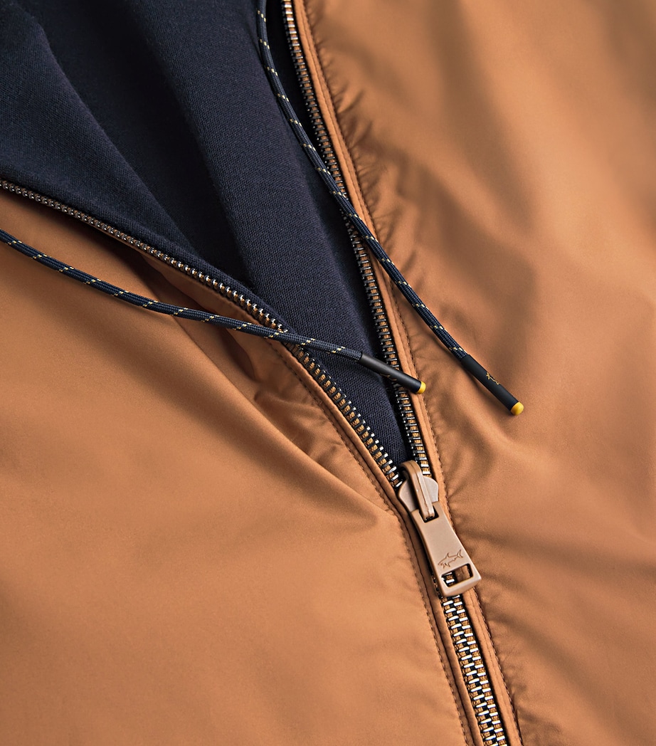 Wool-Silk Riviera Reversible Gilet 627 NOCCIOLA/BLU Image 5