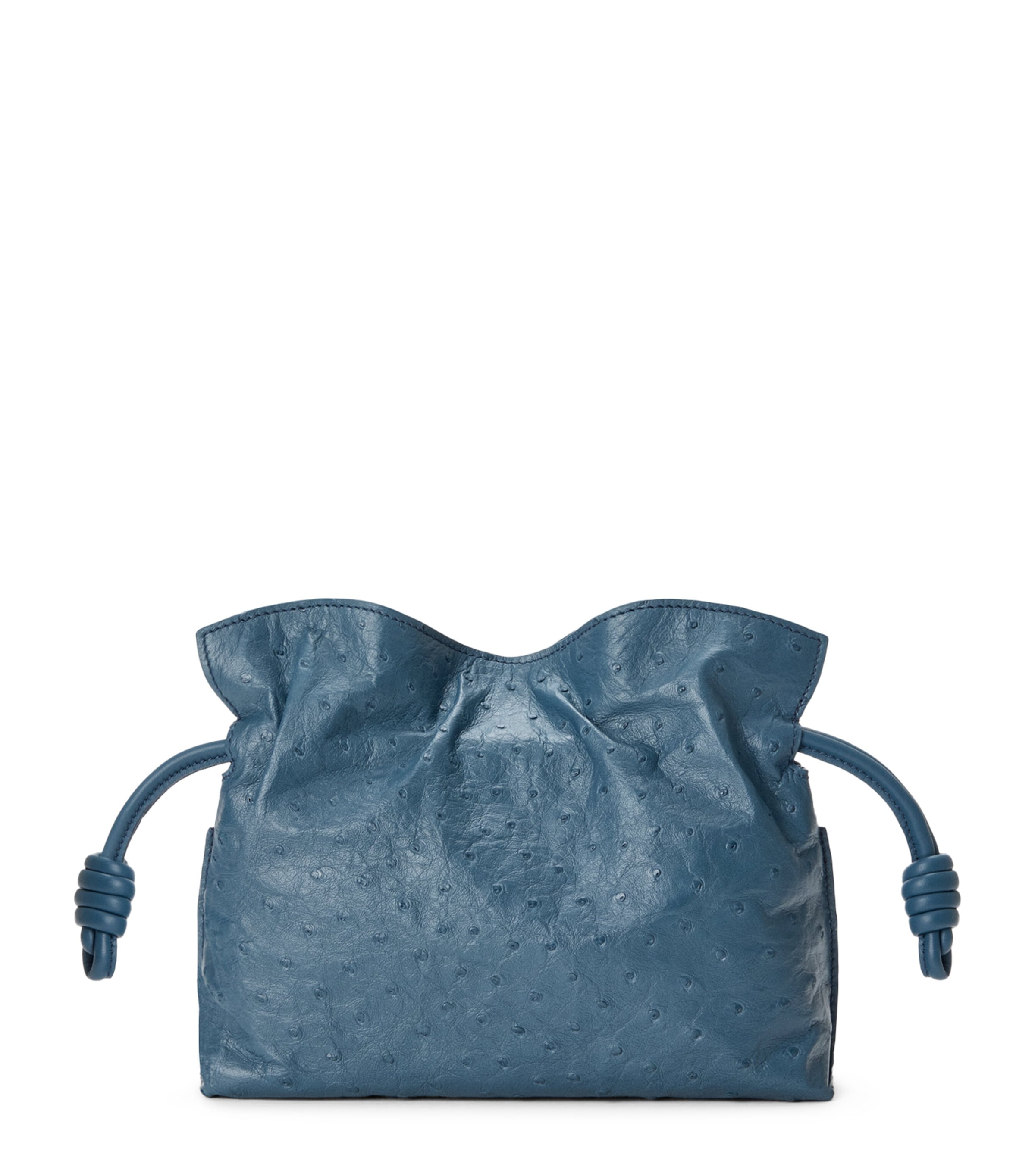 Mini Leather Flamenco Clutch Bag DENIM Image 1