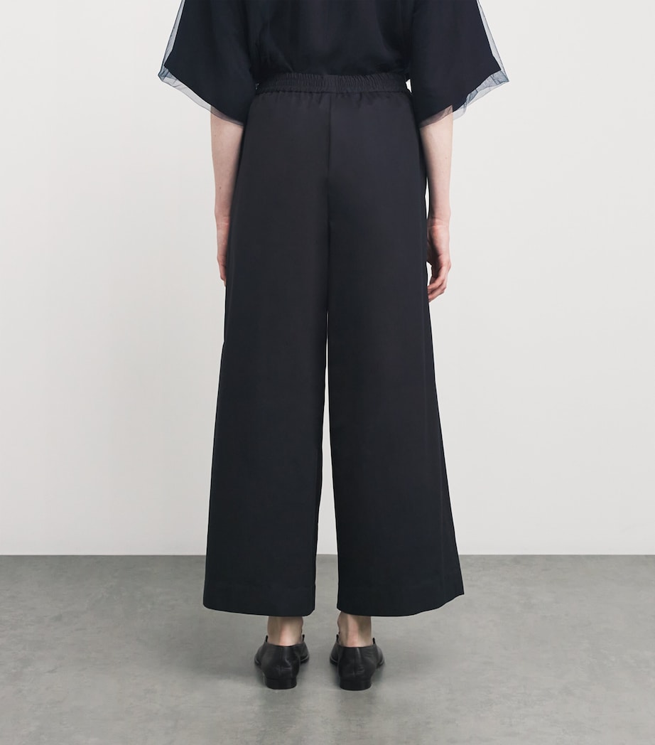 Fabiana Filippi Womens Cotton Wide-Leg Trousers Blu Notte Image 4