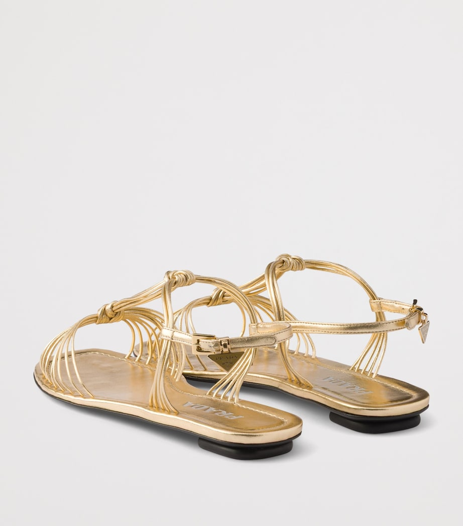 Prada Metallic Nappa Leather Sandals Image 4