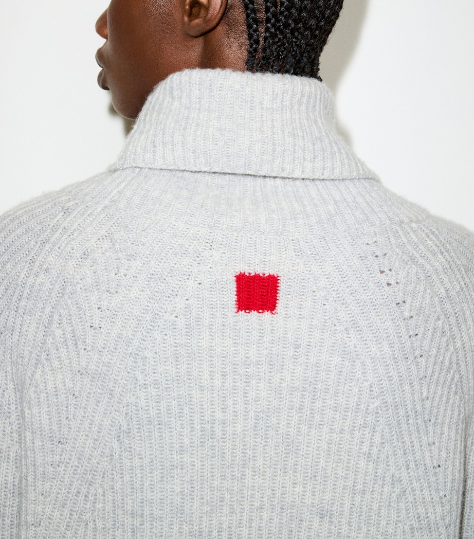 MAX&Co. Womens Wool-Cashmere Rollneck Sweater Light Grey Image 6