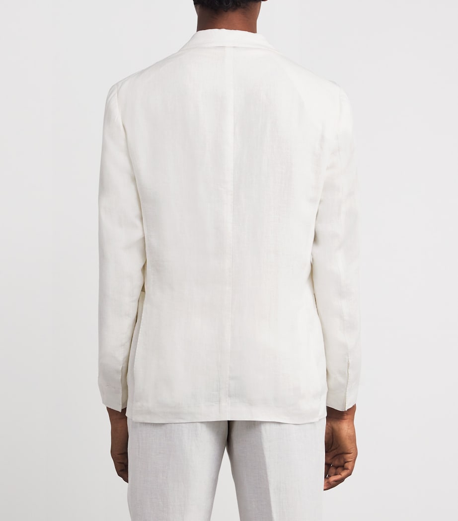 x Harrods Linen Single-Breasted Blazer BIANCO Image 4