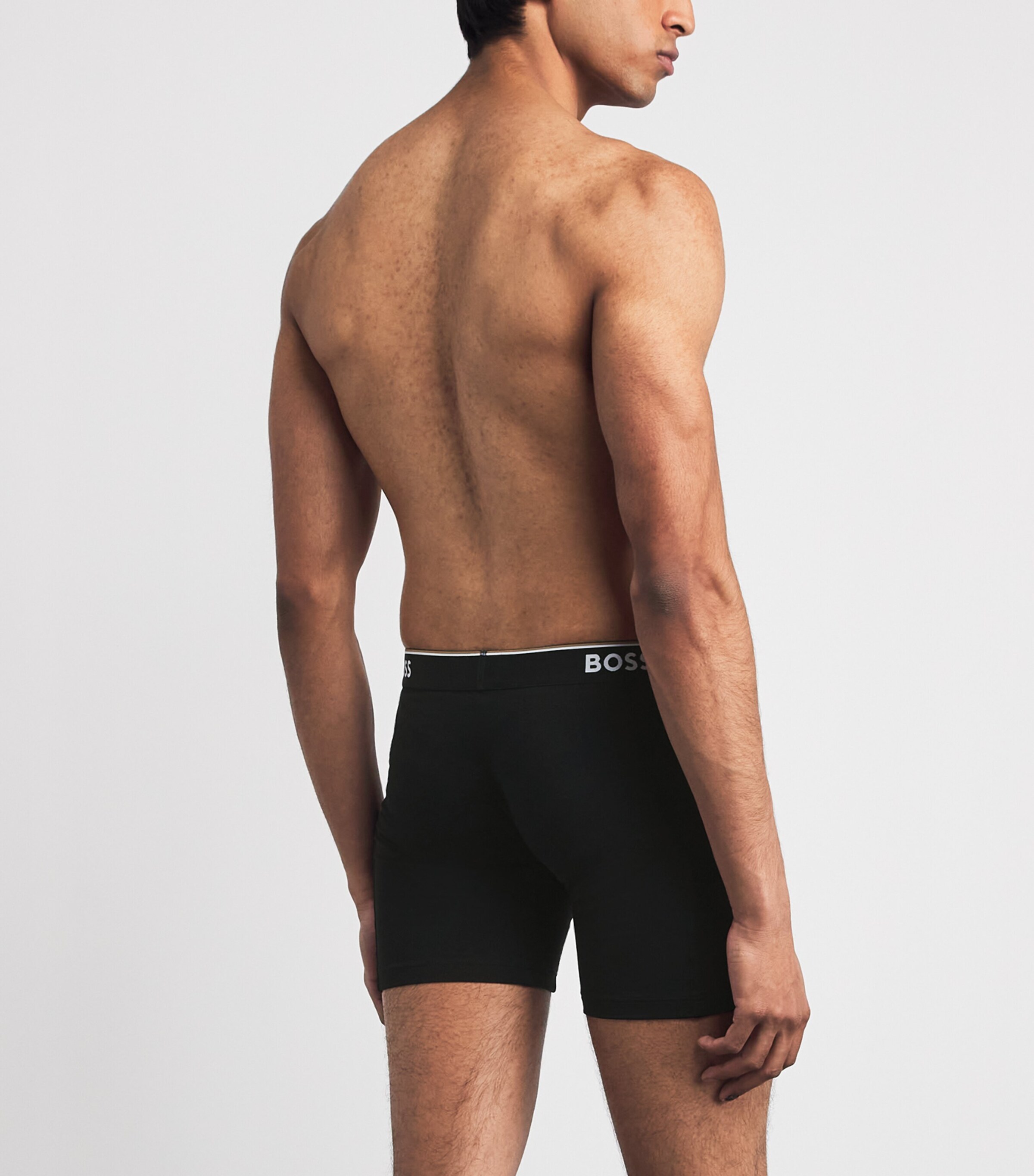 BOSS Mens Stretch-Cotton Logo Trunks (Pack of 3) Black Image 3