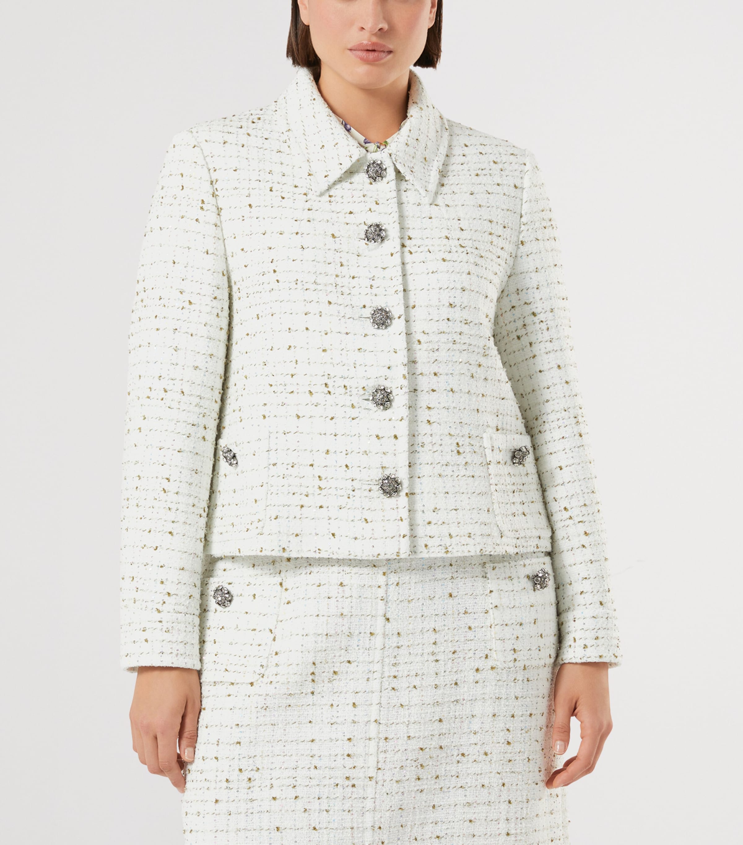 Bouclé Jacket WHITE Image 2