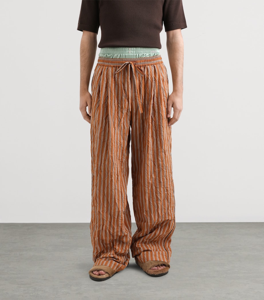 Dolce&Gabbana Mens Striped Crinkle Trousers Stri Image 4