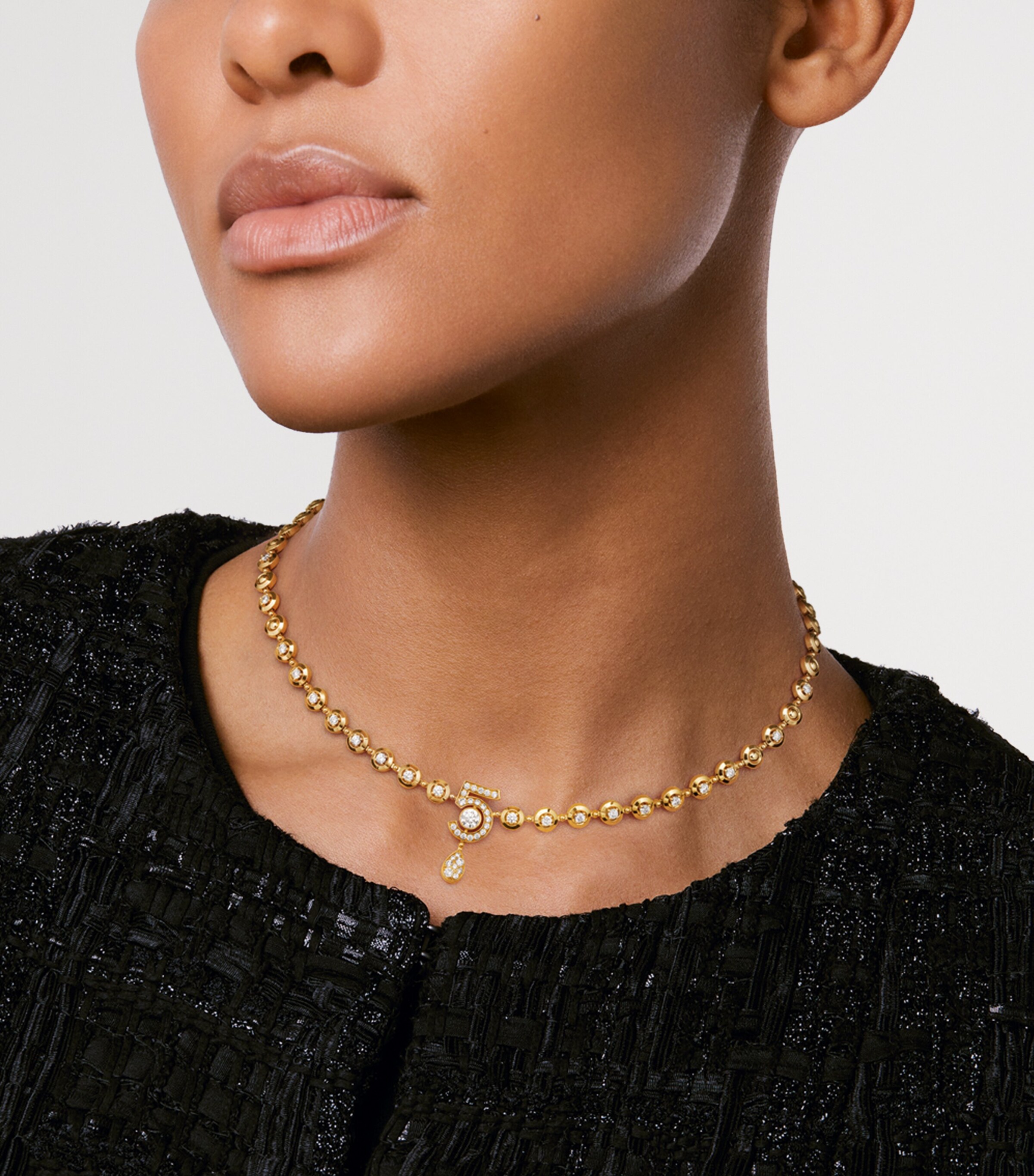 CHANEL Yellow Gold and Diamond Eternal N°5 Necklace Yellow Image 2