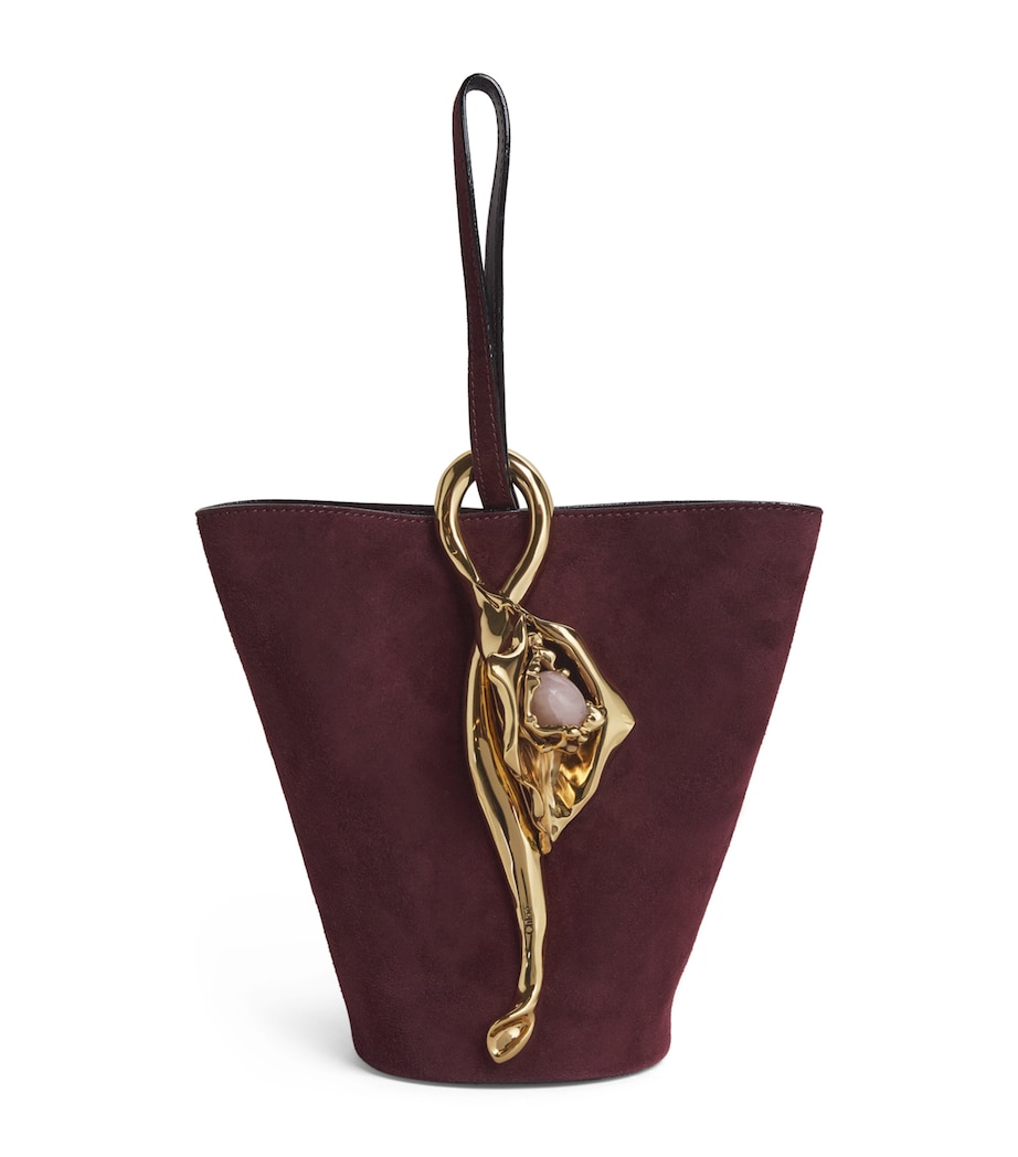 Small Suede Eden Treasures Bucket Bag PERFECT PLUM Image 1