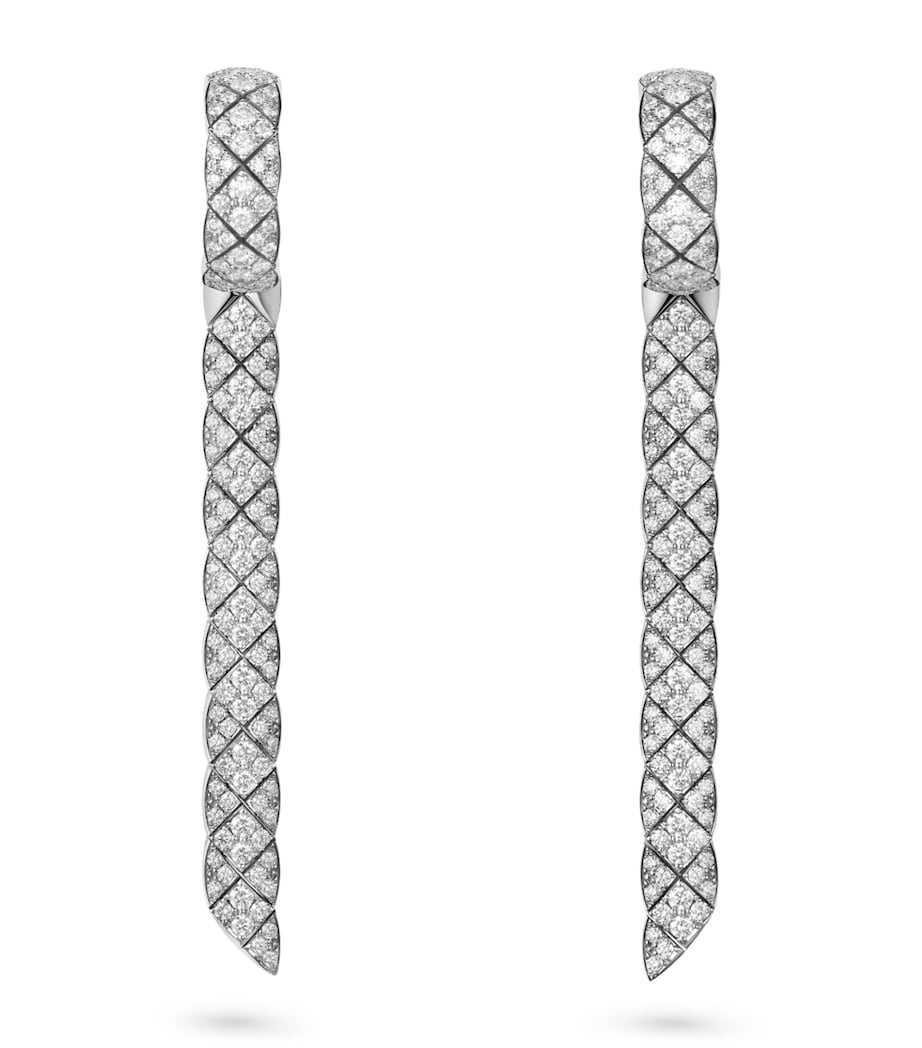 CHANEL White Gold and Diamond Coco Crush Supple Drop Earrings White Gold Image 1