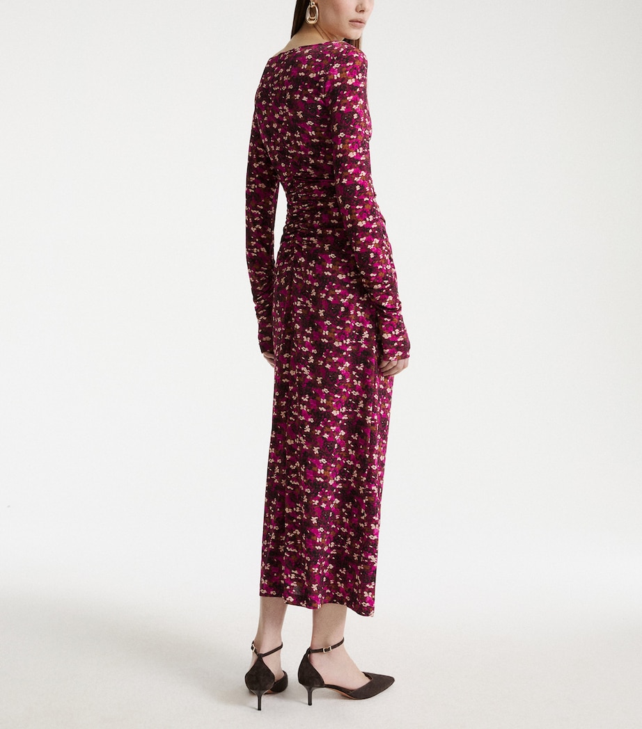 Marella Womens Jersey Floral Maxi Dress Fuchsia Image 3