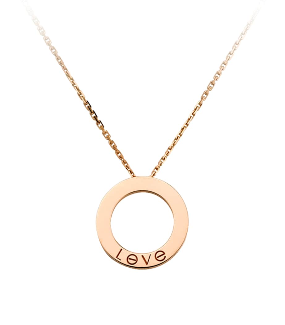 Rose Gold and Diamond LOVE Necklace ROSE GOLD Image 11