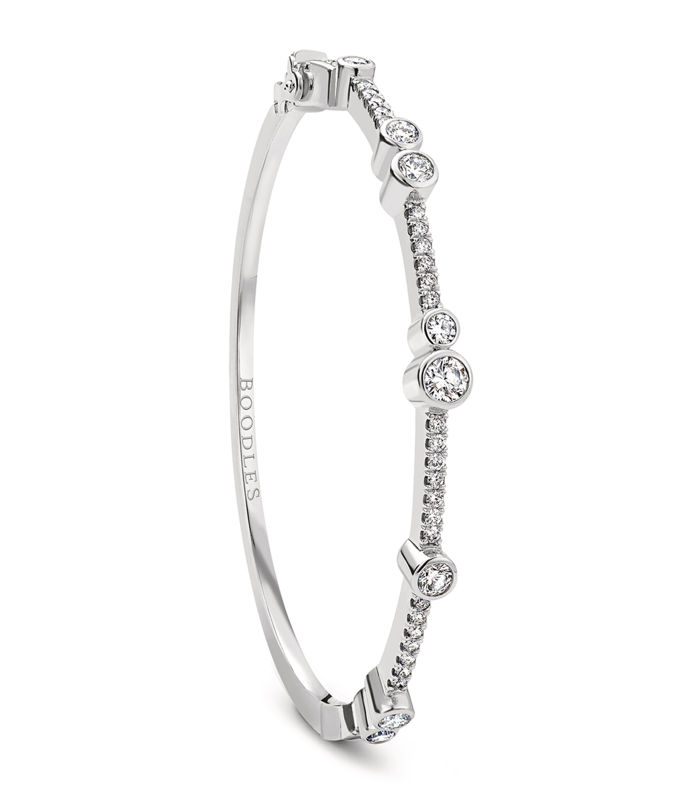 BOODLES PLATINUM AND DIAMOND WATERFALL BANGLE 