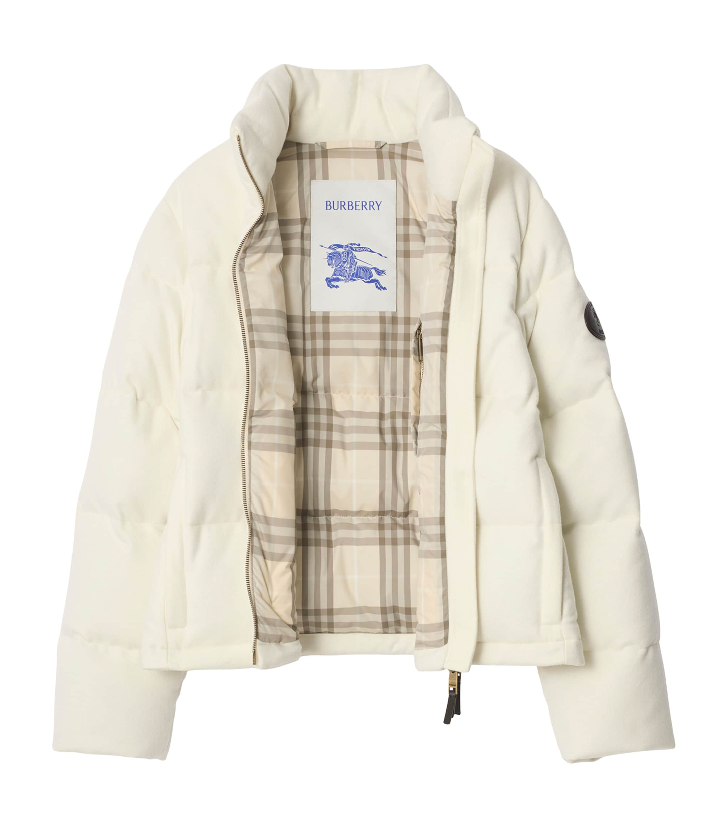 Burberry Womens Cashmere Puffer Jacket Ice Image 3
