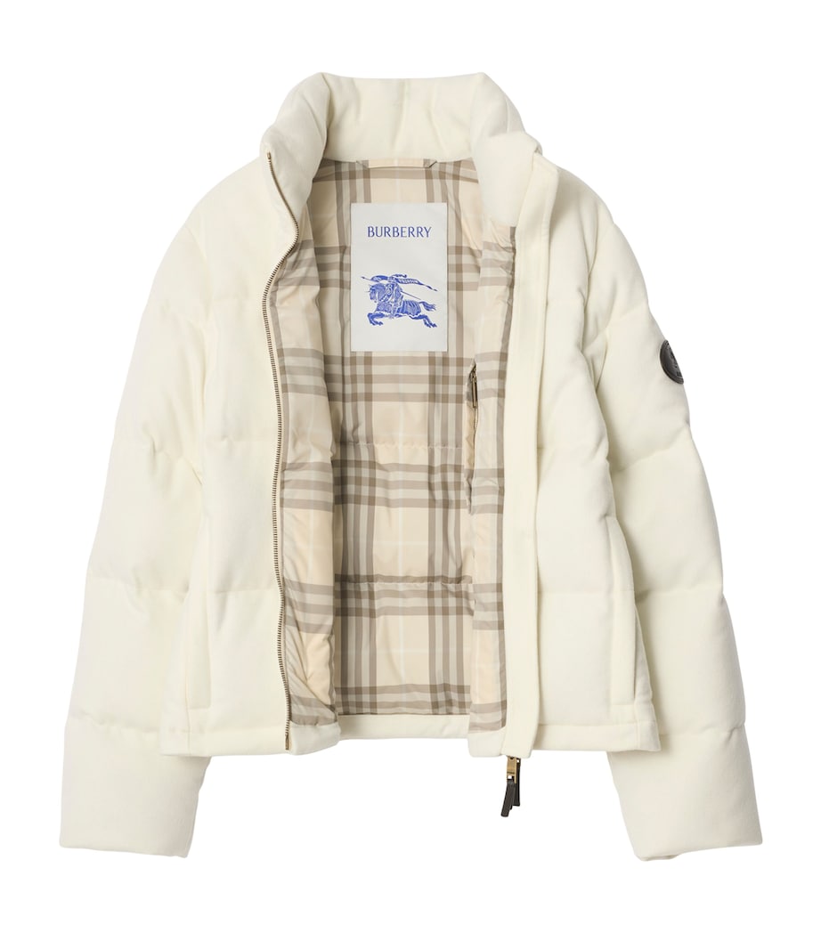 Burberry Womens Cashmere Puffer Jacket Ice Image 3