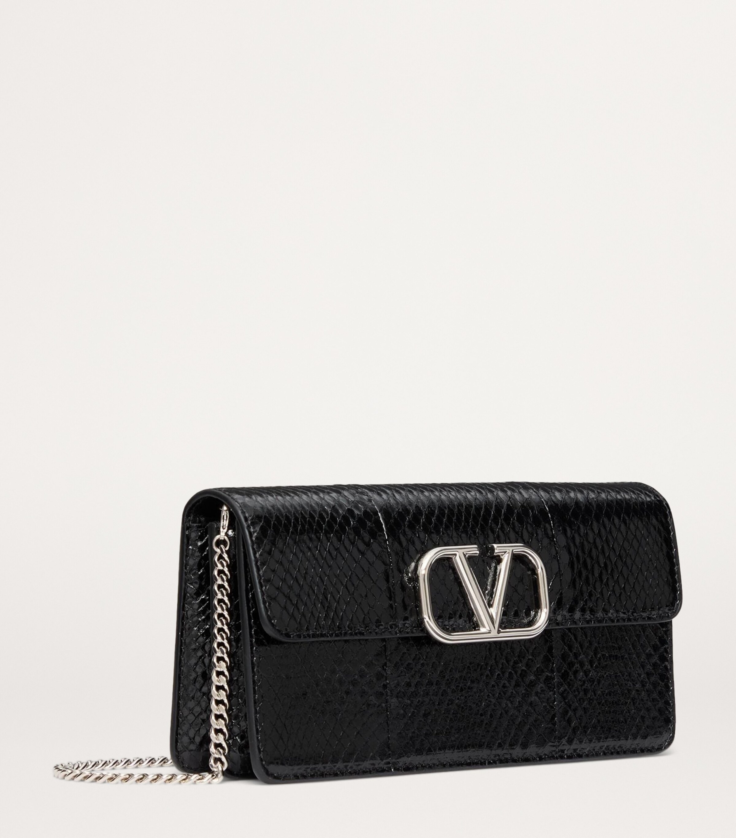 Valentino Garavani Leather VLogo Signature Chain Wallet