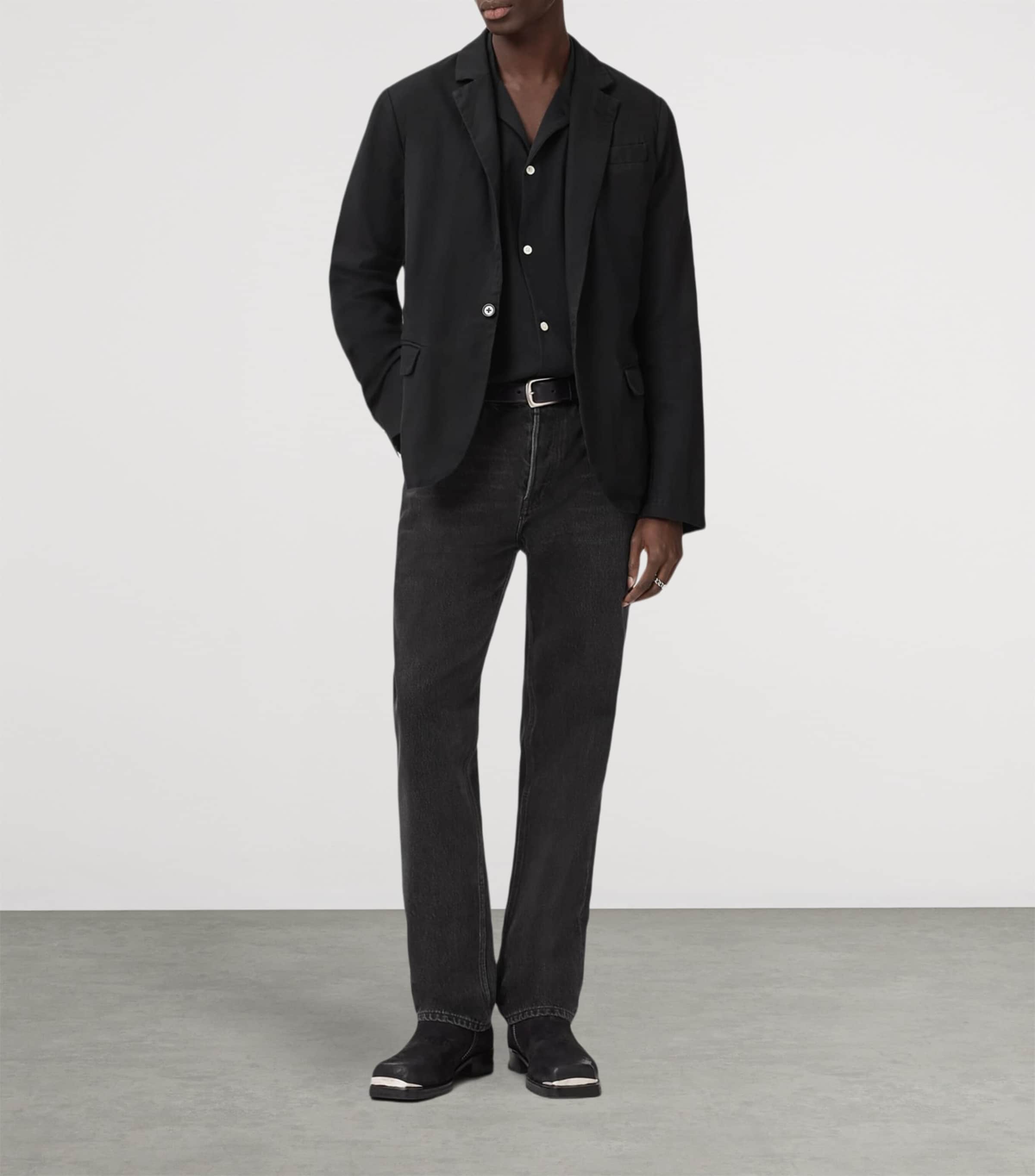AllSaints Mens Organic Cotton Hanbury Blazer Black Image 2
