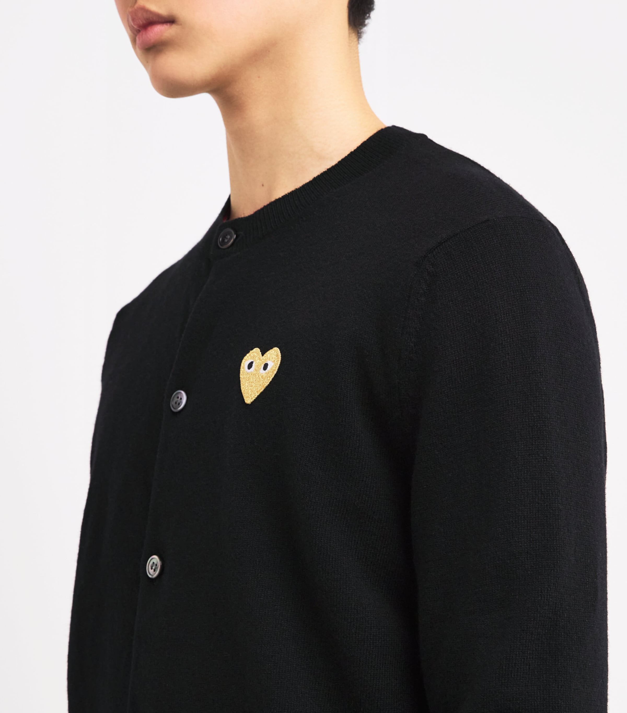 Wool Heart Cardigan BLACK Image 6