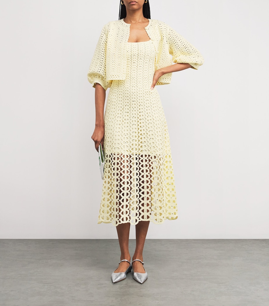 Crocheted Embellished Midi Dress YELLOW Image 2