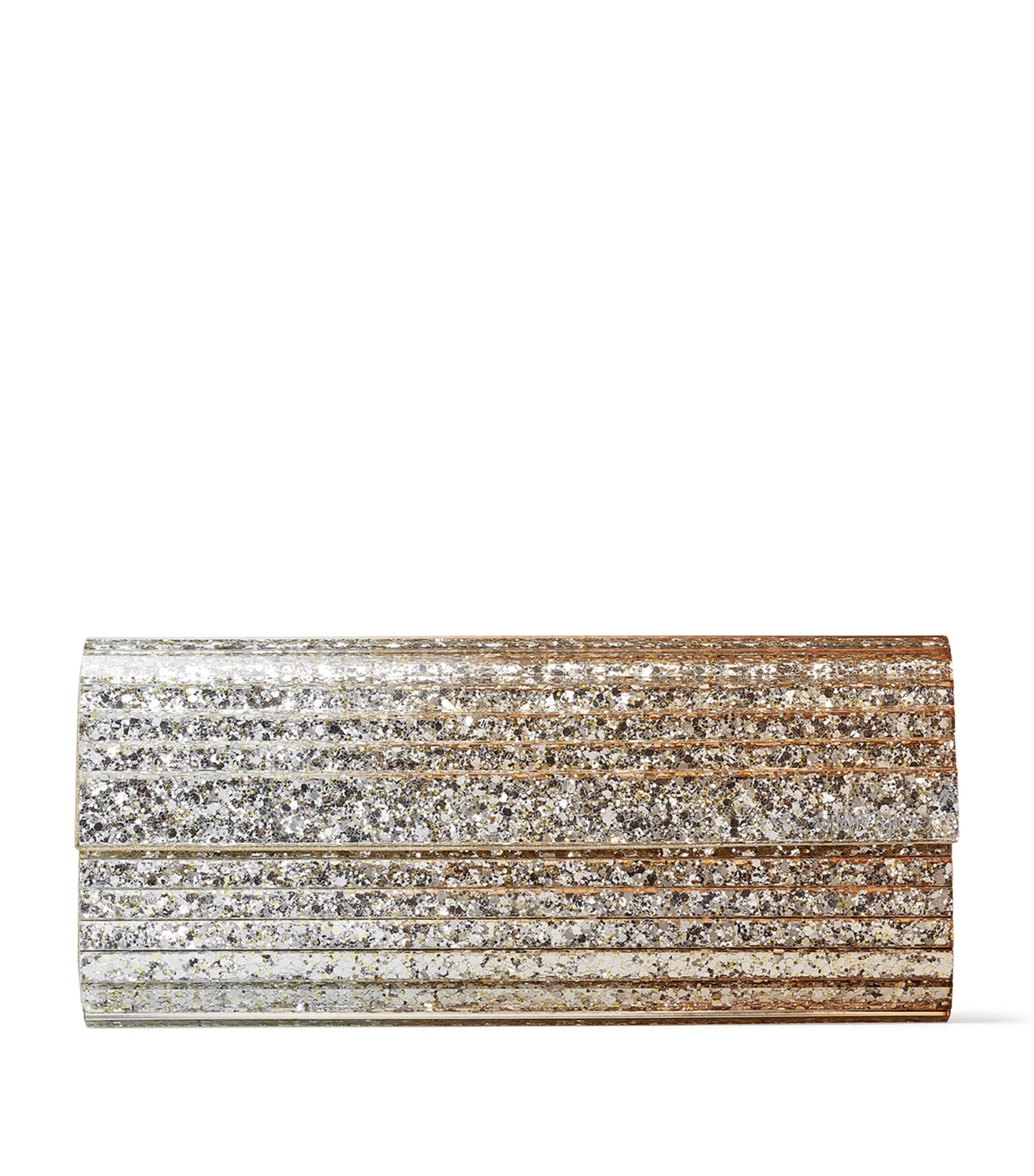 JIMMY CHOO SWEETIE GLITTER CLUTCH BAG