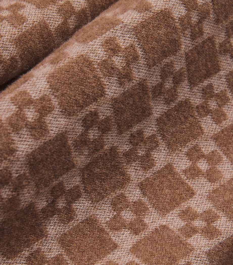 Virgin Wool-Blend Check Overshirt CAMEL Image 5