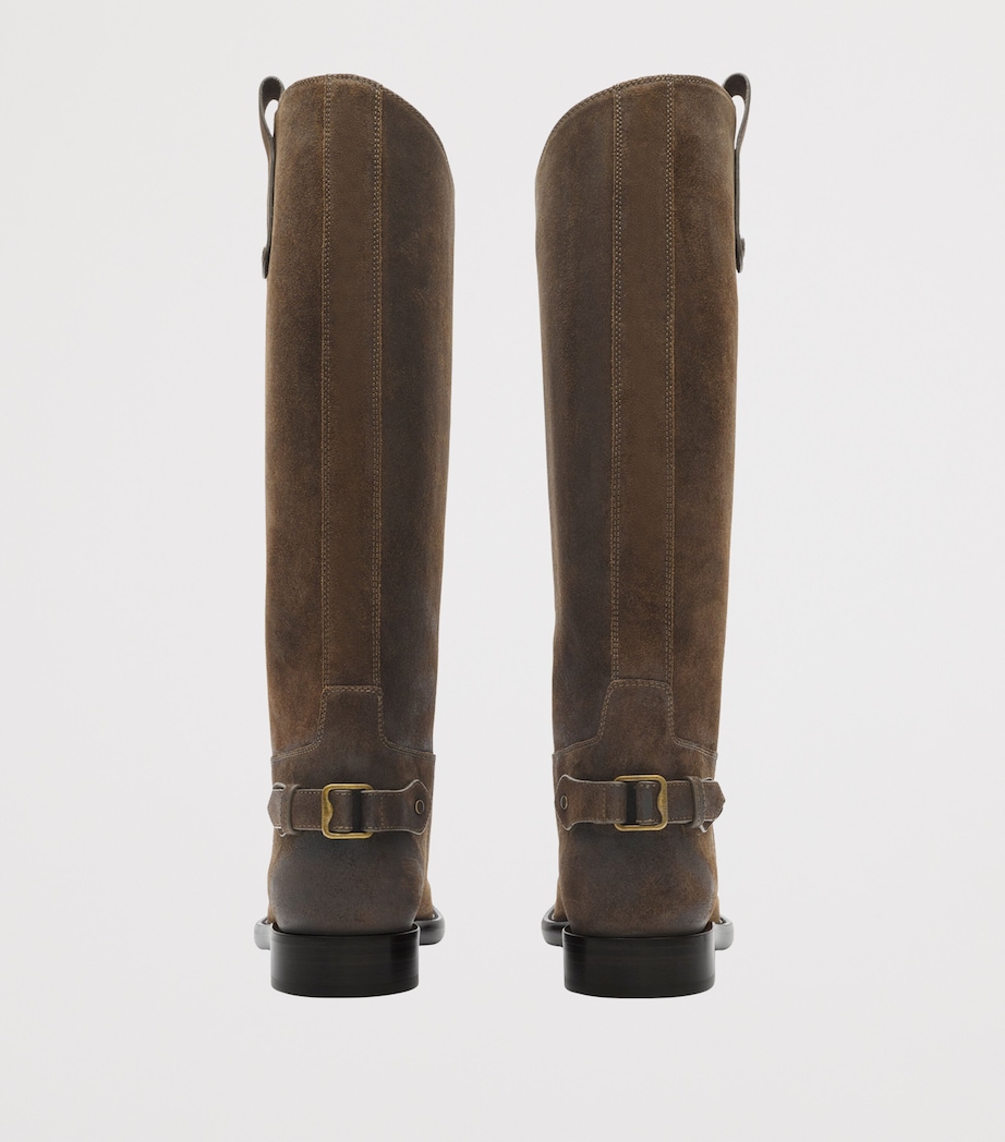 Burberry Suede Cavalier Knee-High Boots Loch Image 3