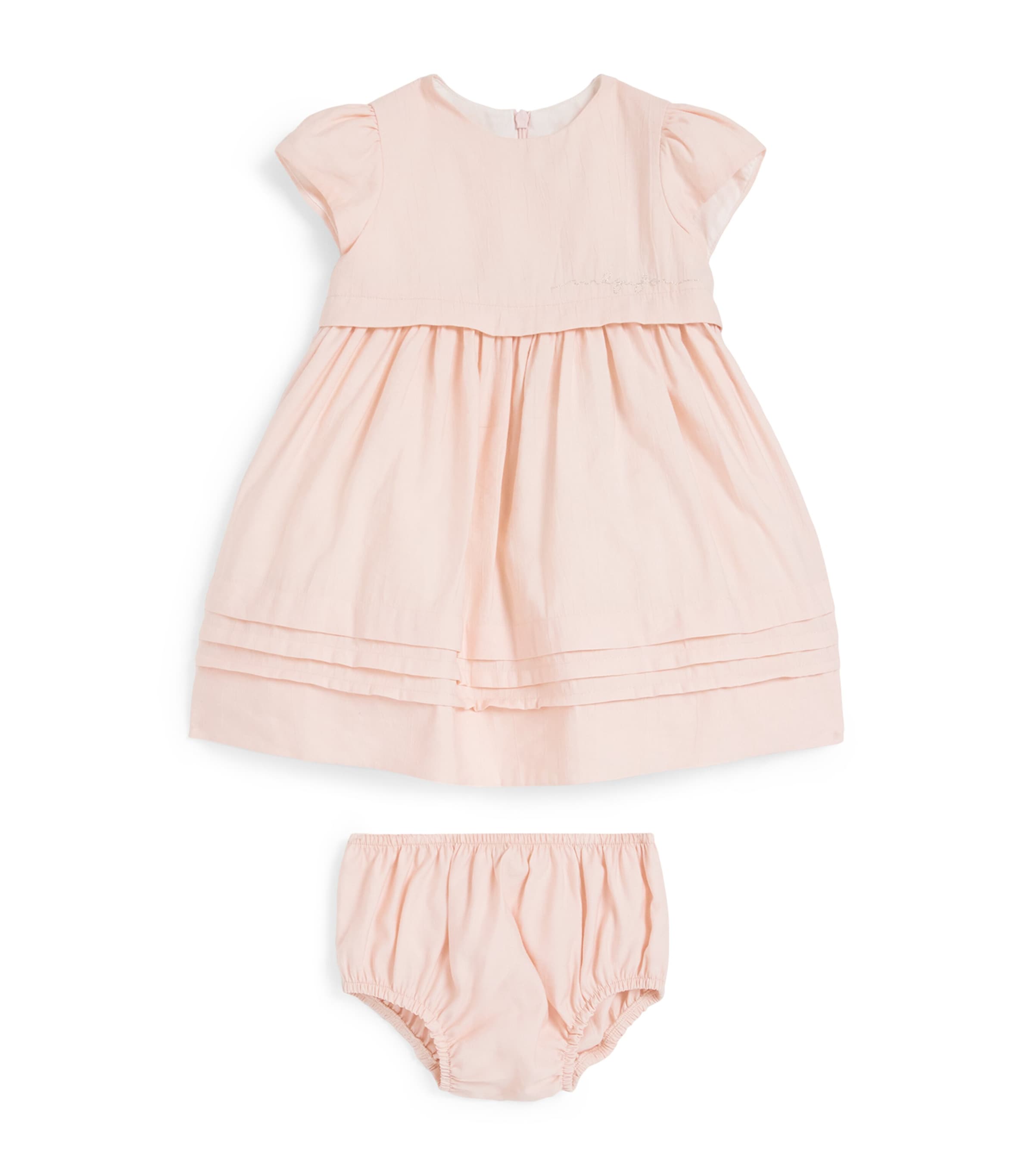 Il Gufo Tiered Dress And Bloomers Set In Pink
