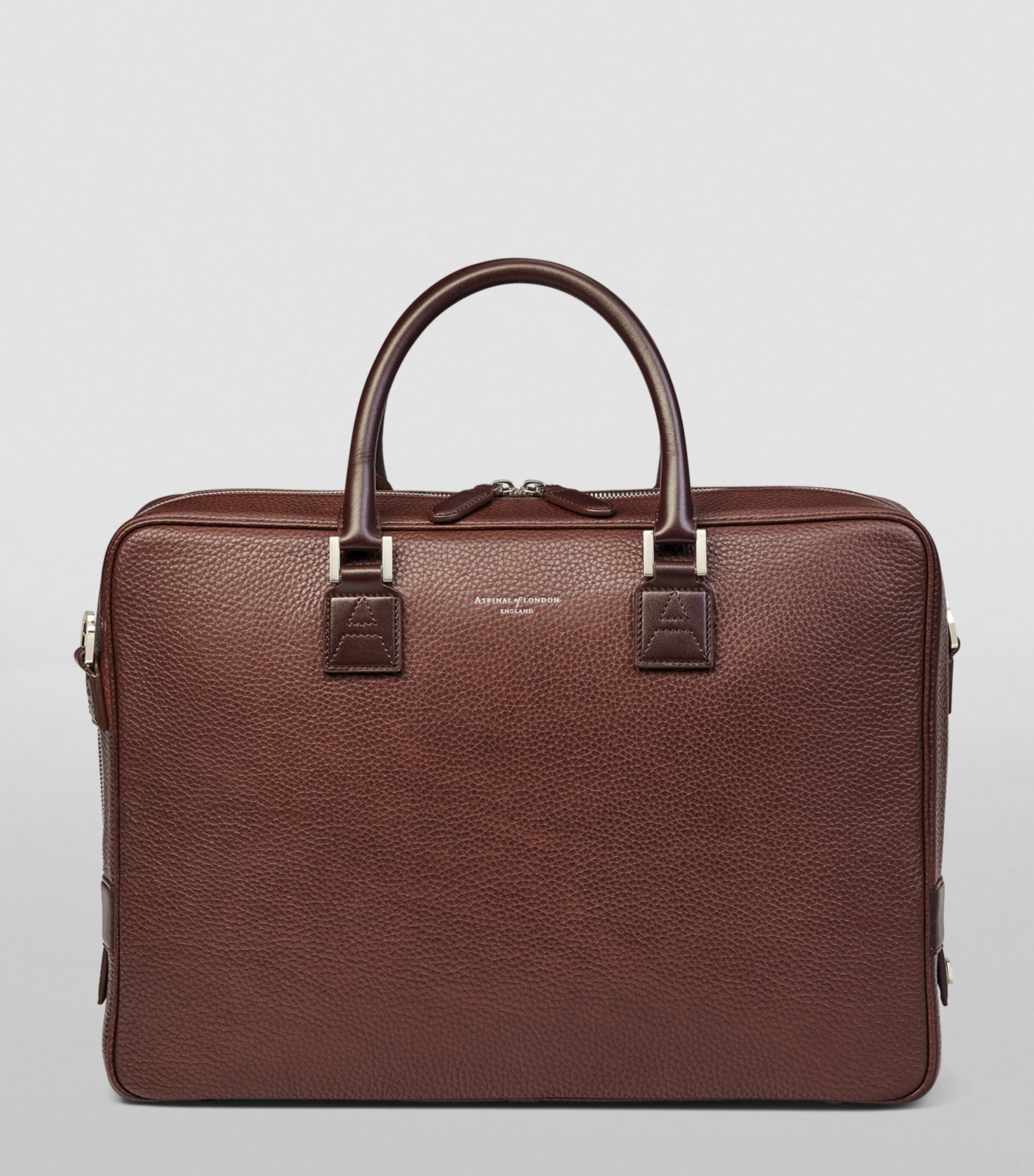 Leather Mount Street Briefcase Bag TOBACCO Image 9