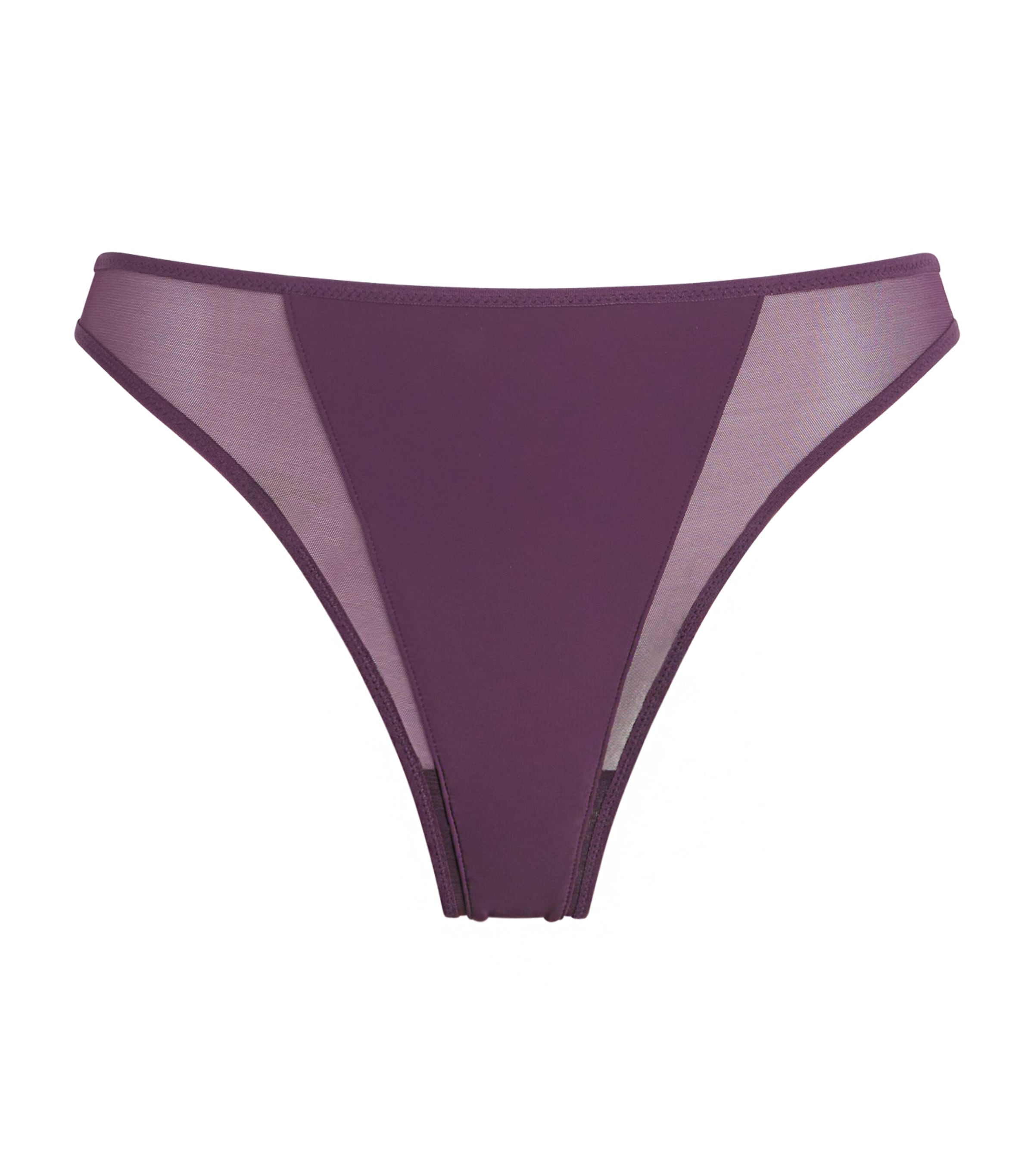 Sheer Opaque Thong 849 AUBERGINE Image 1