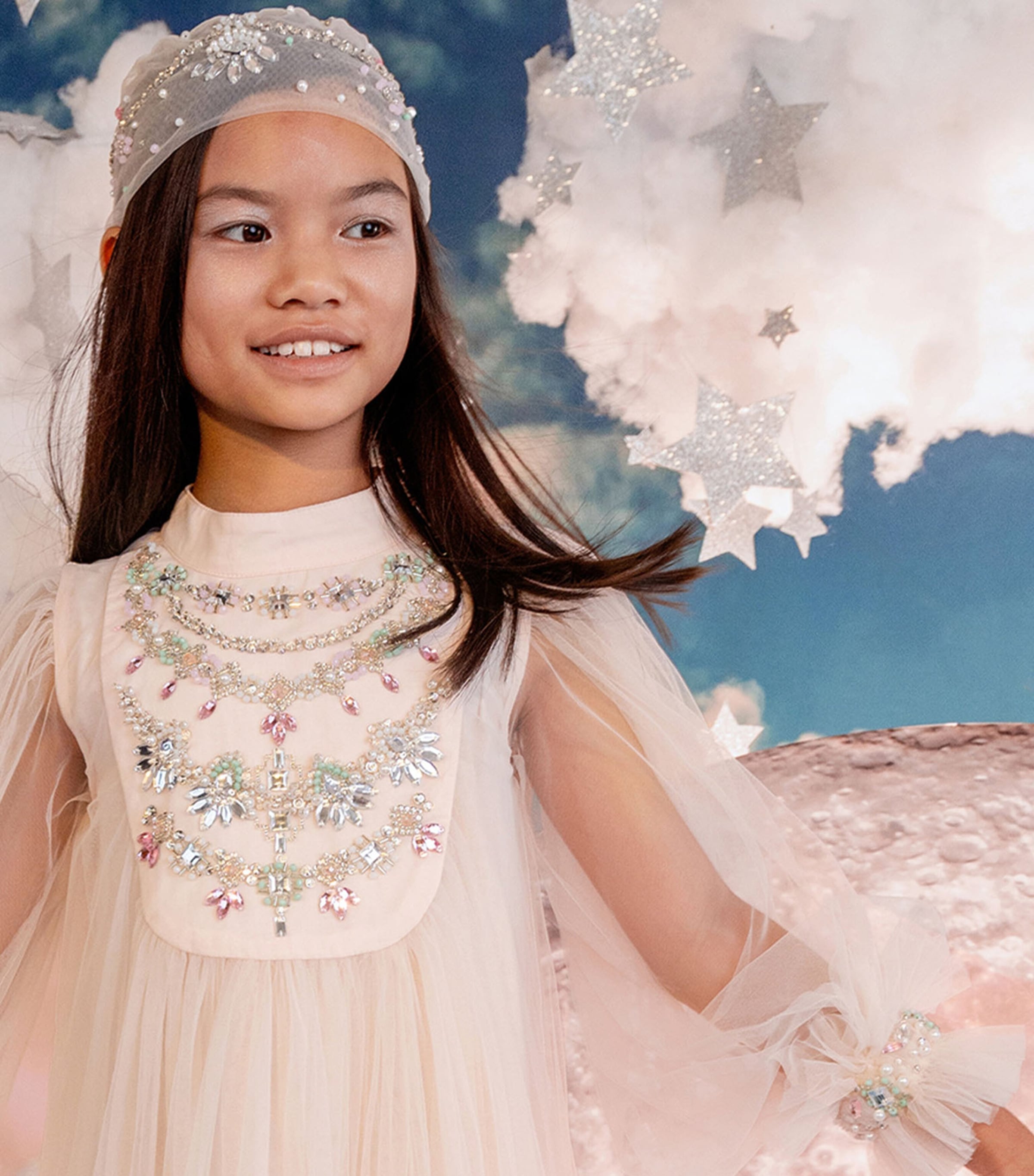 Tulle Crown Jewel Dress (2-11 Years) PEARL Image 4