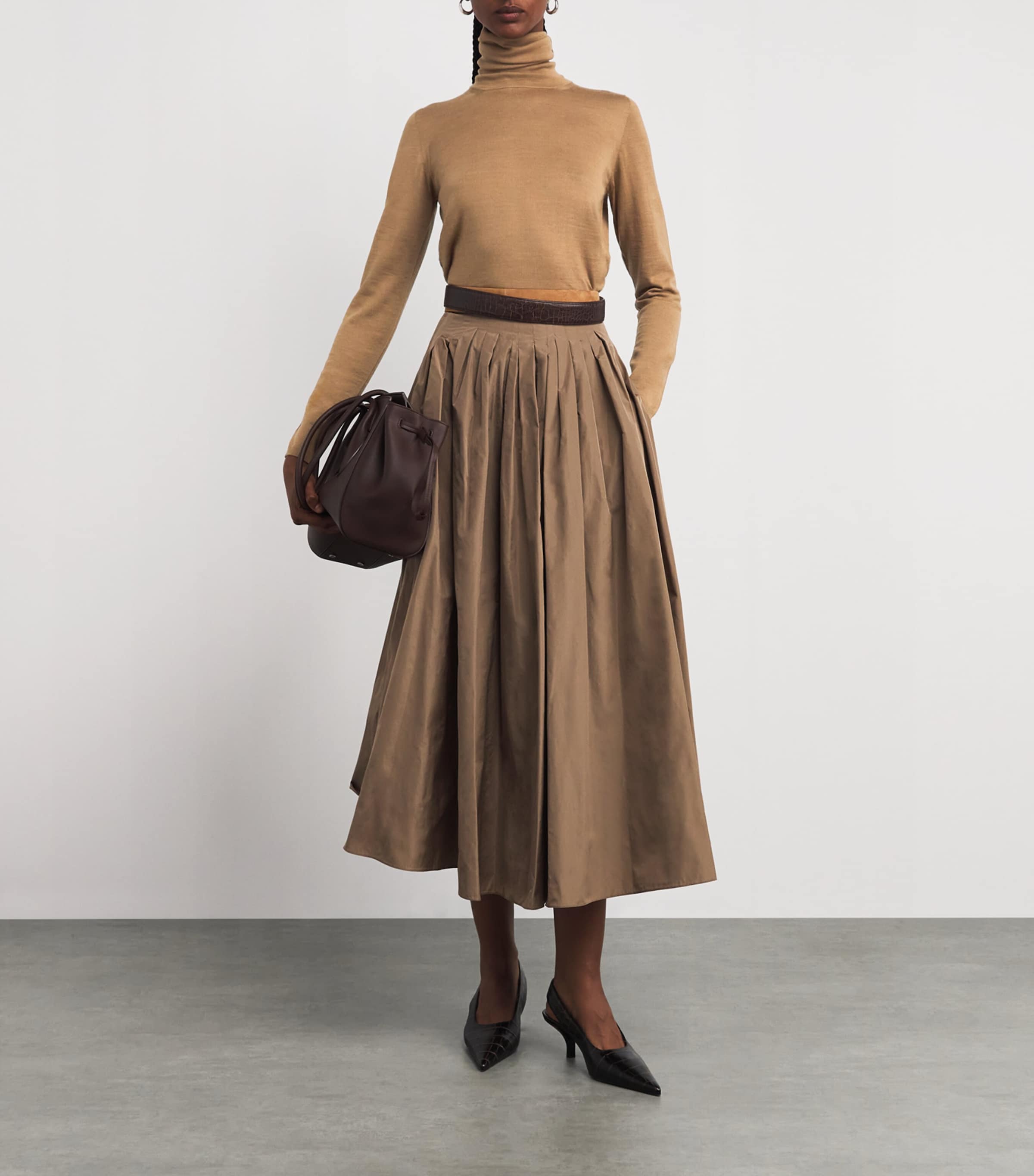 Virgin Wool Rollneck Sweater CAMEL Image 2