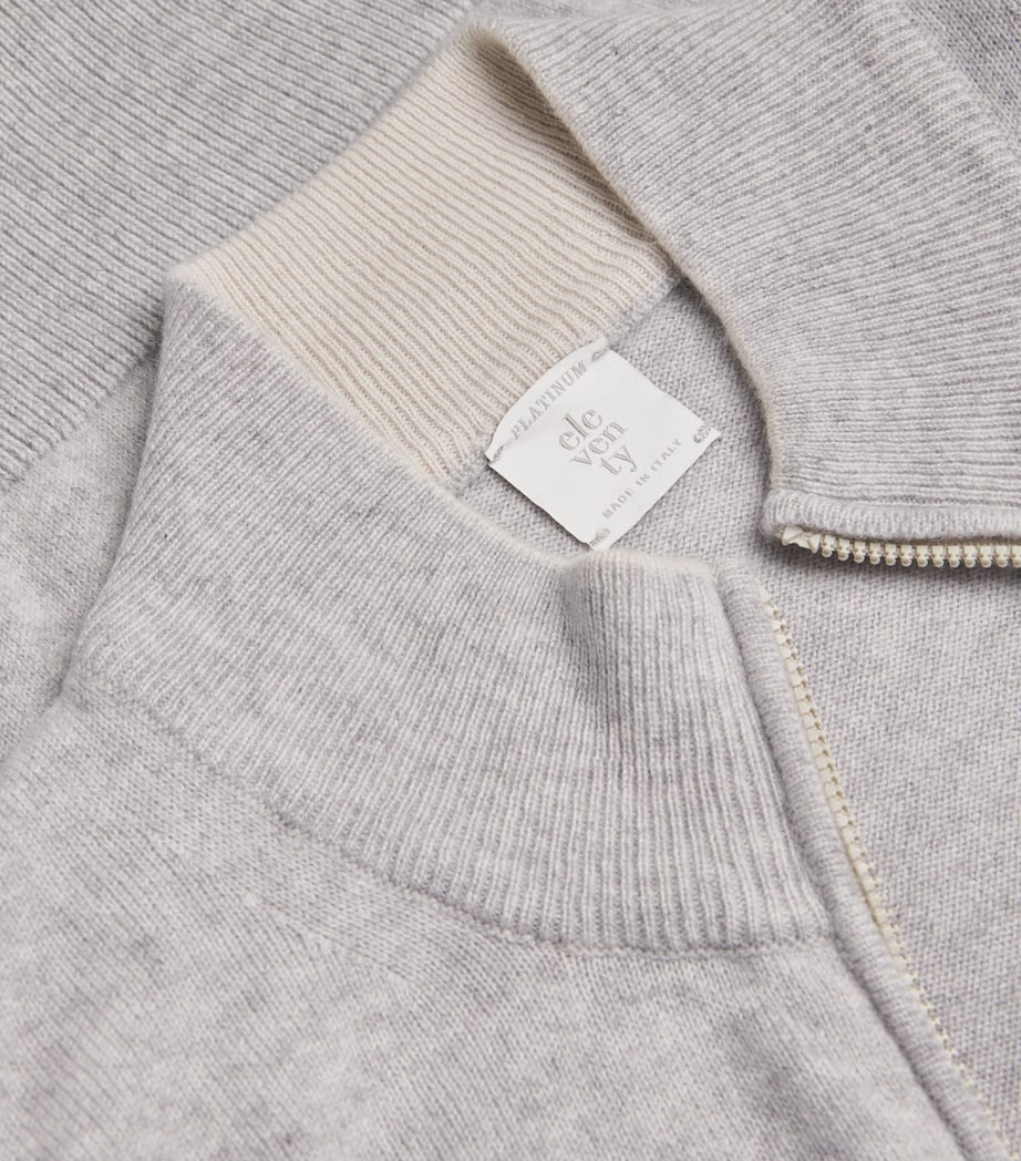 Cashmere Zip-Up Sweater GRIGIO CHIARO E SABB Image 5