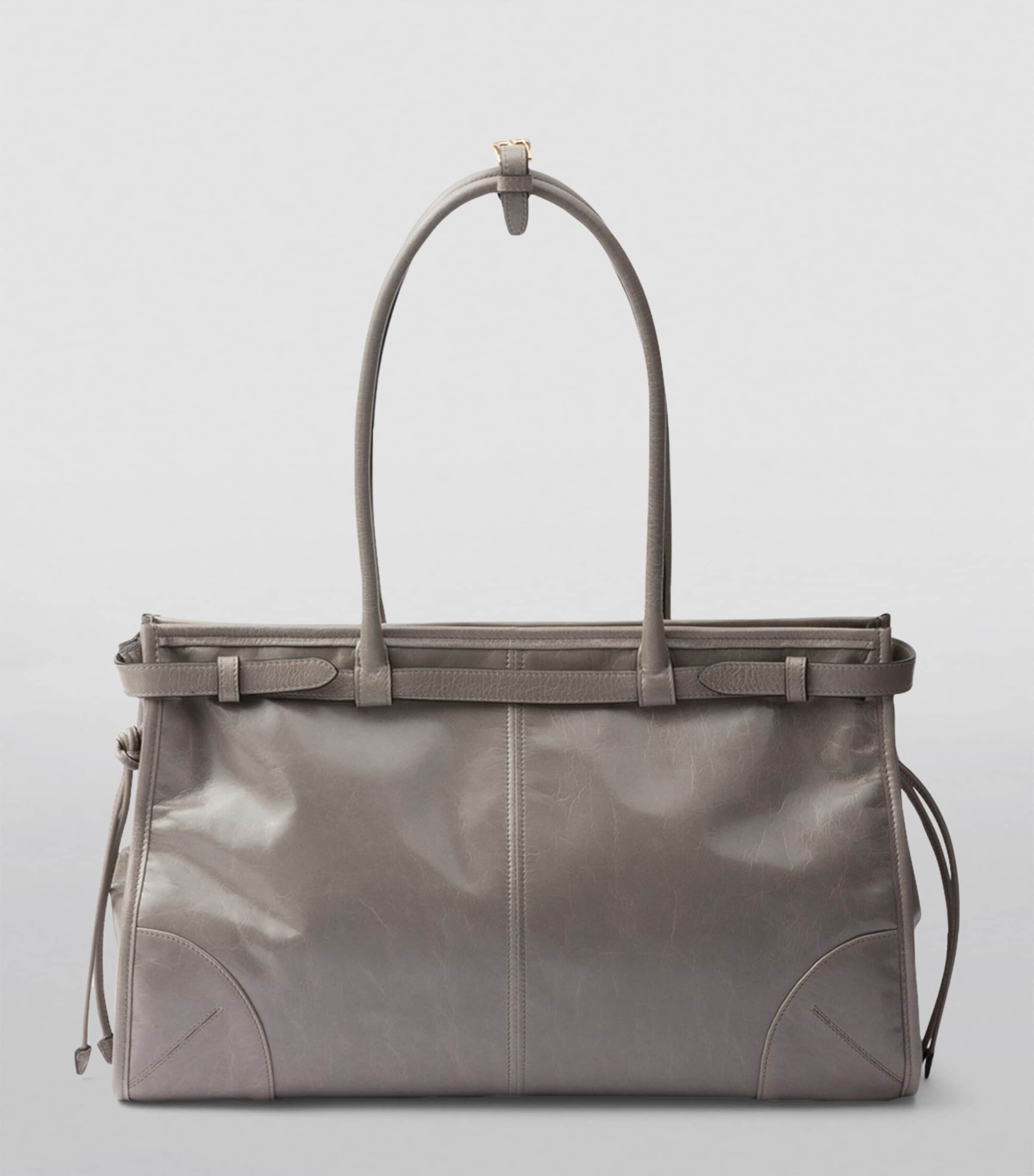 Large Leather Top-Handle Bag F03SF Image 3