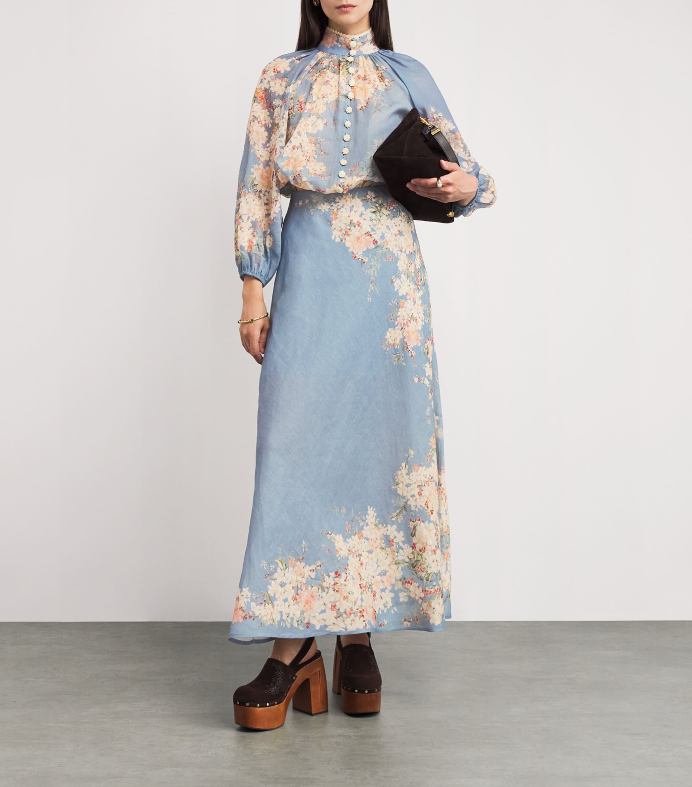 Ramie Cascadian Billow Blouse TLBLBTFLO TEAL/BLUE Image 2