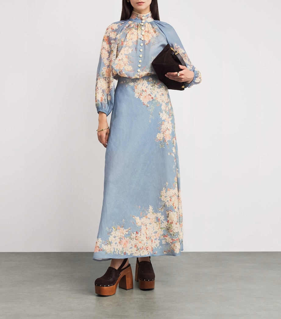 Ramie Cascadian Billow Blouse TLBLBTFLO TEAL/BLUE Image 2